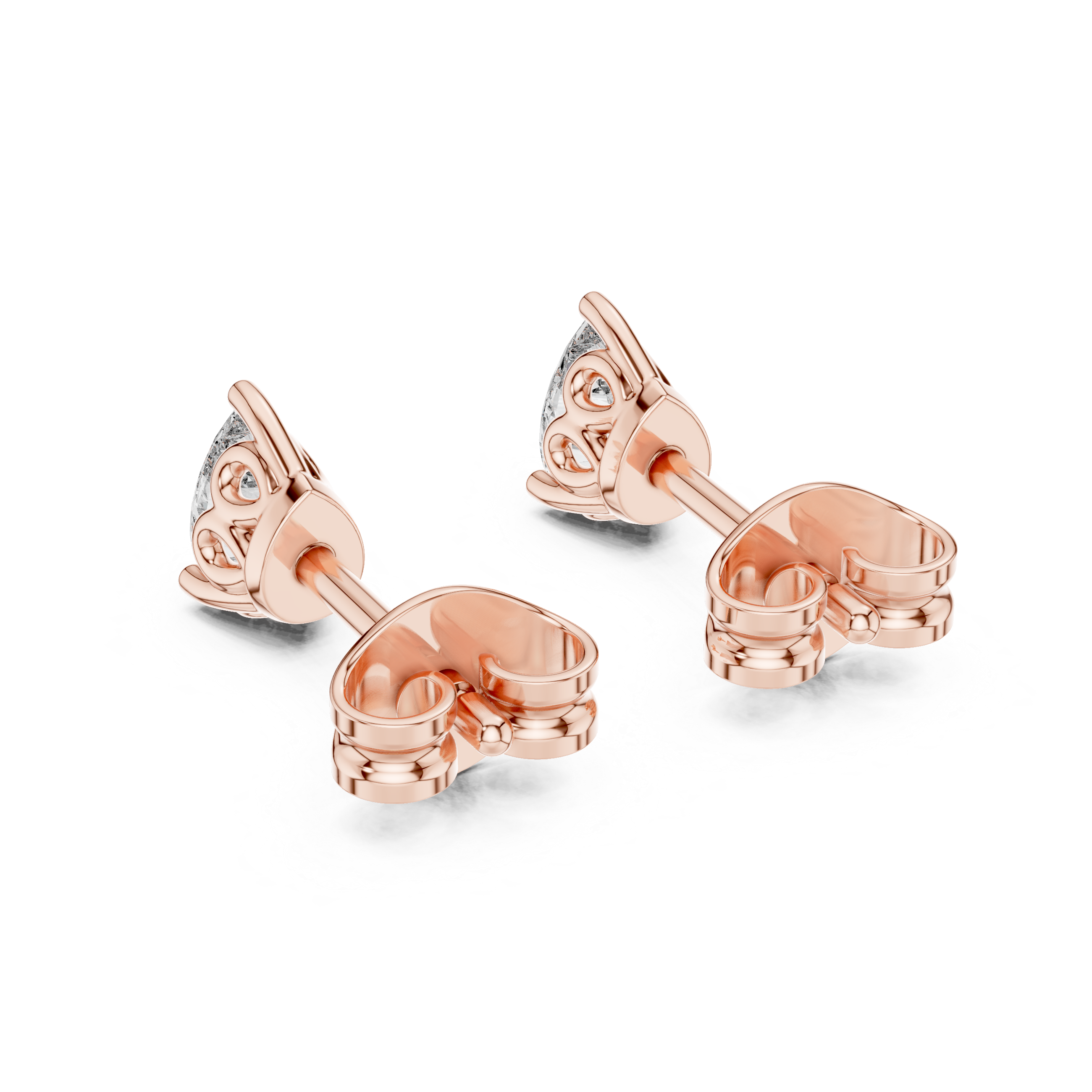 Elegant Pear Diamond Earrings – Designer Studs with Brilliant Center Stone and Micro Pavé Surround