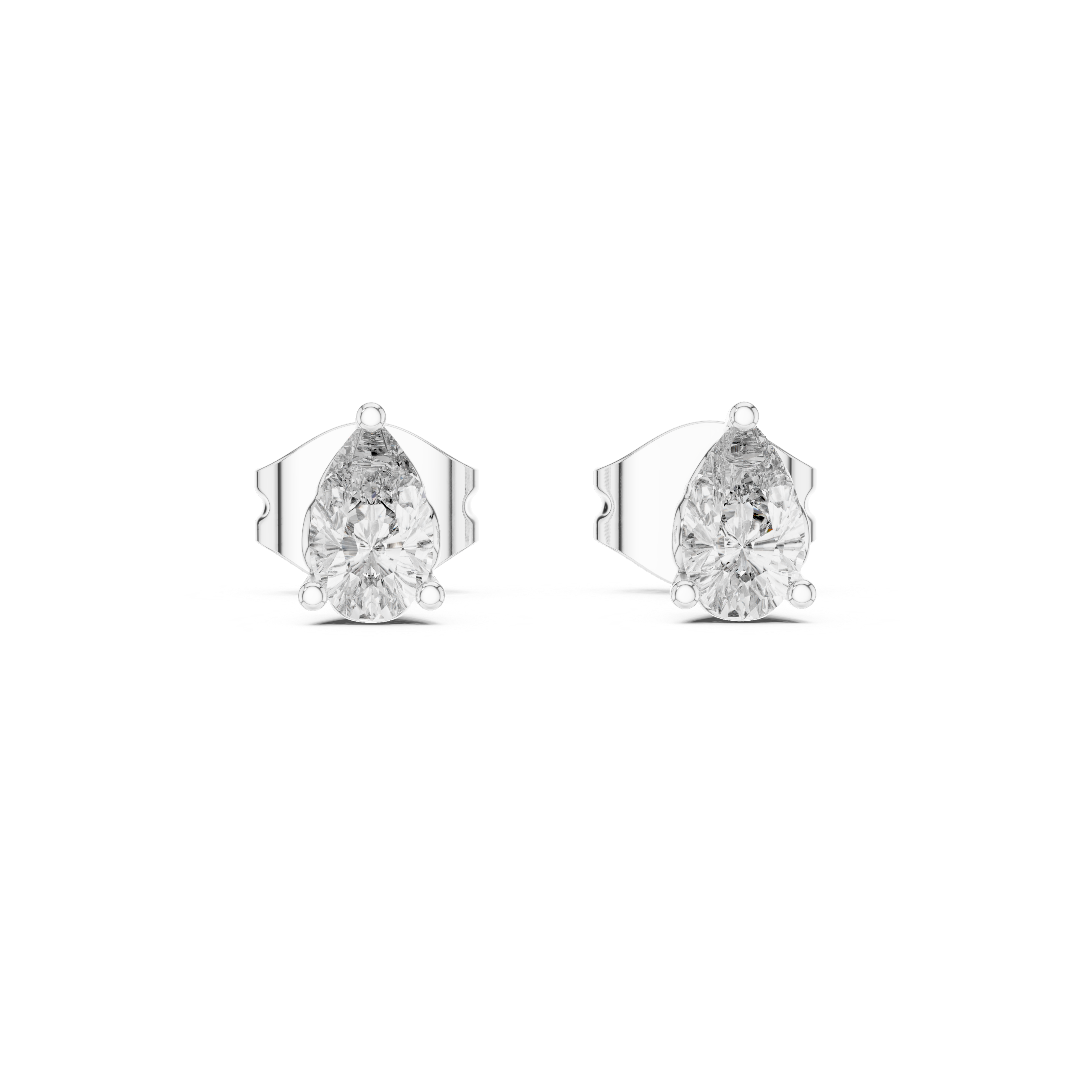 Elegant Pear Diamond Earrings – Designer Studs with Brilliant Center Stone and Micro Pavé Surround