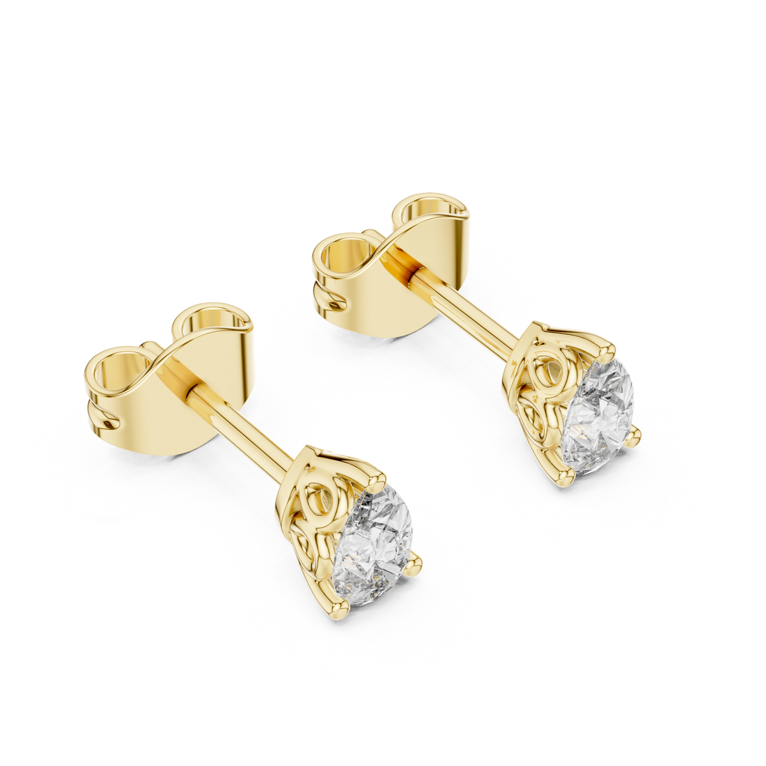 Elegant Pear Diamond Earrings – Designer Studs with Brilliant Center Stone and Micro Pavé Surround