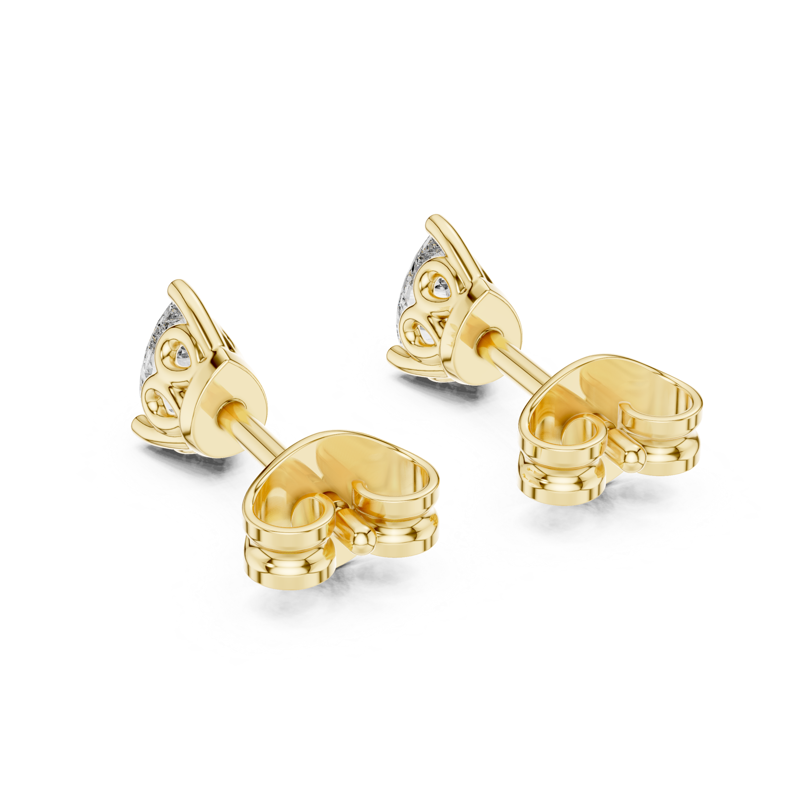 Elegant Pear Diamond Earrings – Designer Studs with Brilliant Center Stone and Micro Pavé Surround