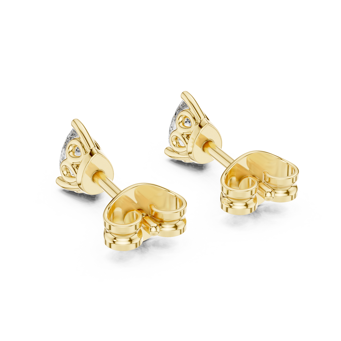 Elegant Pear Diamond Earrings – Designer Studs with Brilliant Center Stone and Micro Pavé Surround