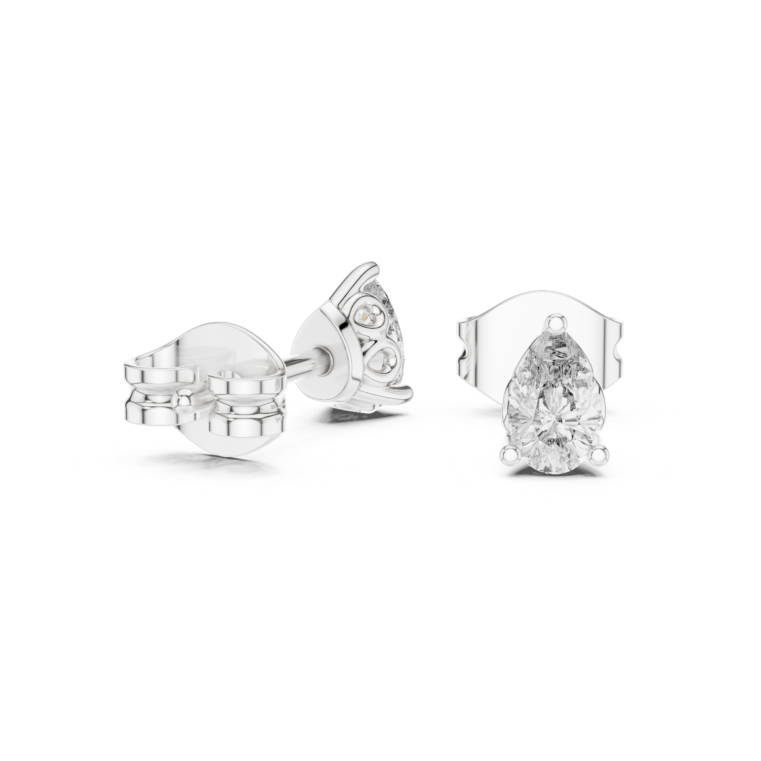 Elegant Pear Diamond Earrings – Designer Studs with Brilliant Center Stone and Micro Pavé Surround