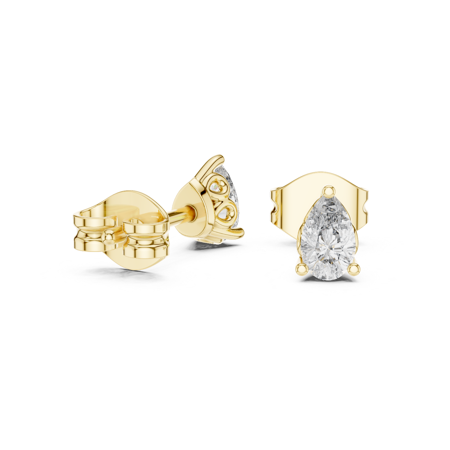 Elegant Pear Diamond Earrings – Designer Studs with Brilliant Center Stone and Micro Pavé Surround