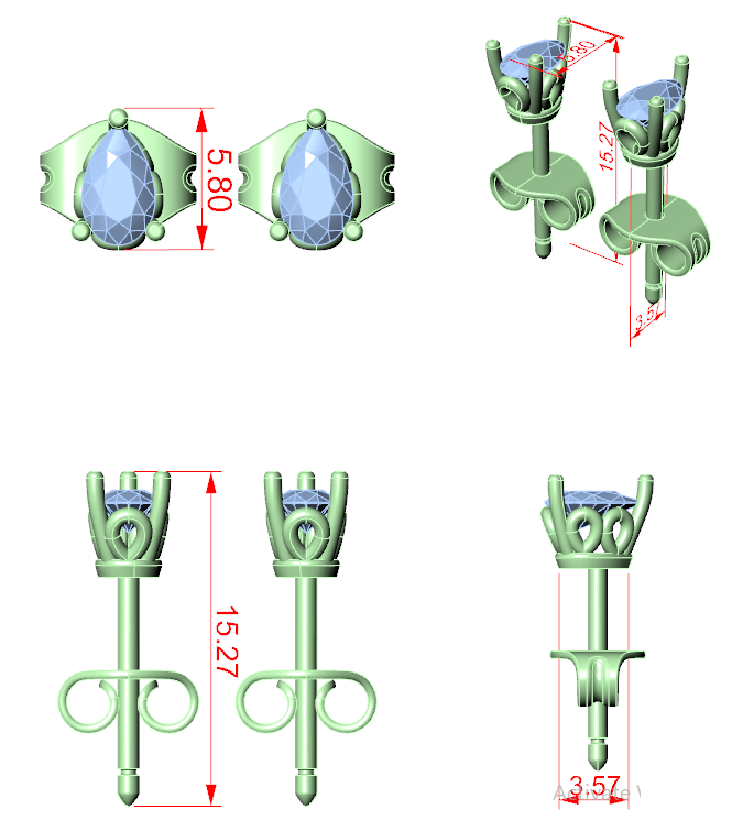 Elegant Pear Diamond Earrings – Designer Studs with Brilliant Center Stone and Micro Pavé Surround