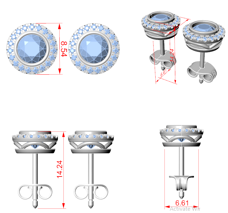Timeless Round  Solitaire Diamond Halo Earrings in White Gold – Simple & Elegant Everyday Jewelry