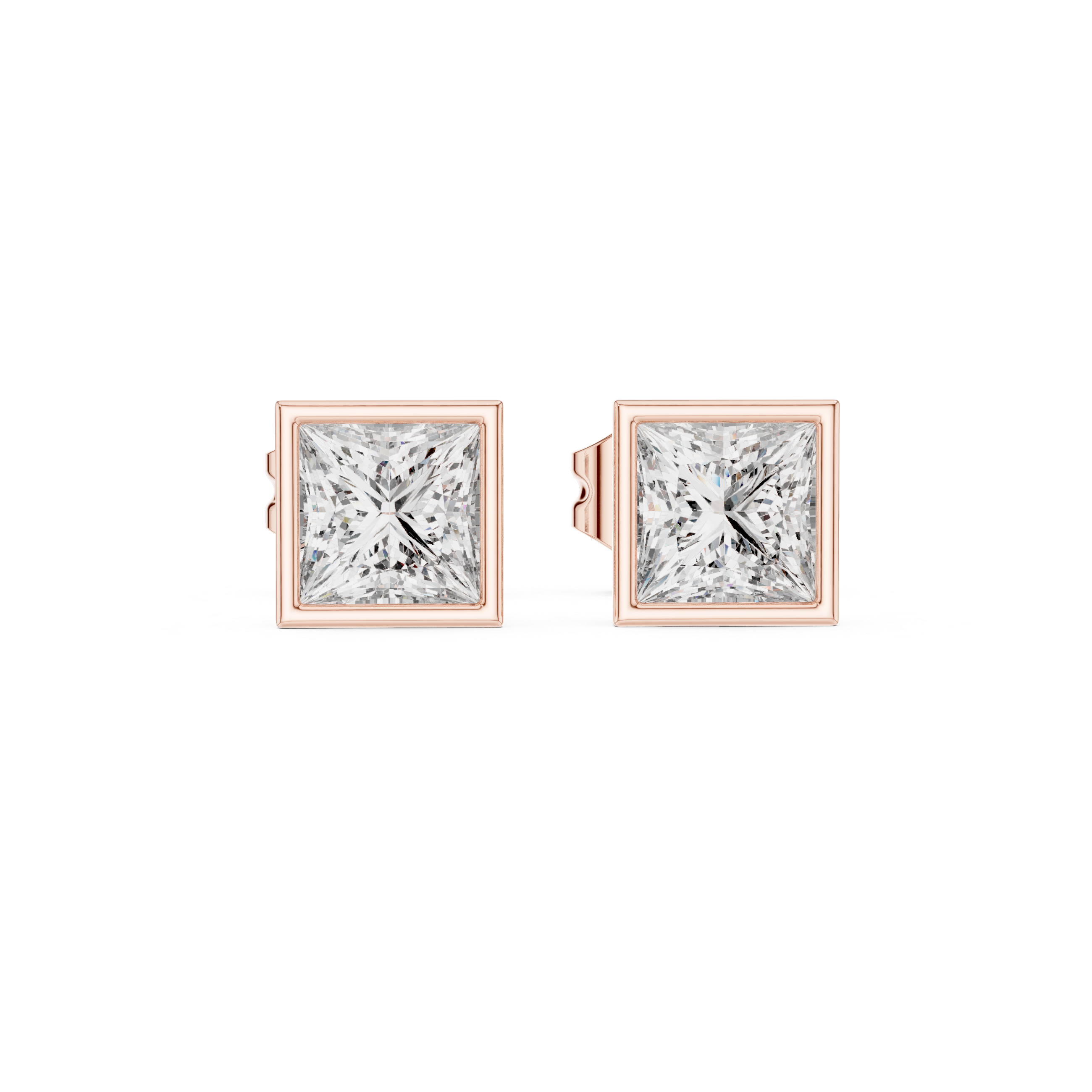 Premium Square Princess Cut Diamond Earrings – Timeless Geometric Fine Jewelry
