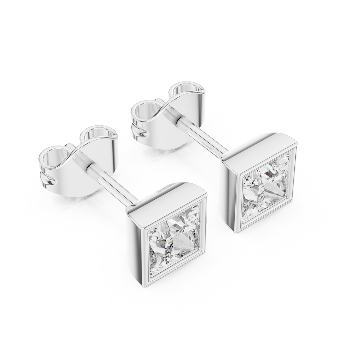 Premium Square Princess Cut Diamond Earrings – Timeless Geometric Fine Jewelry