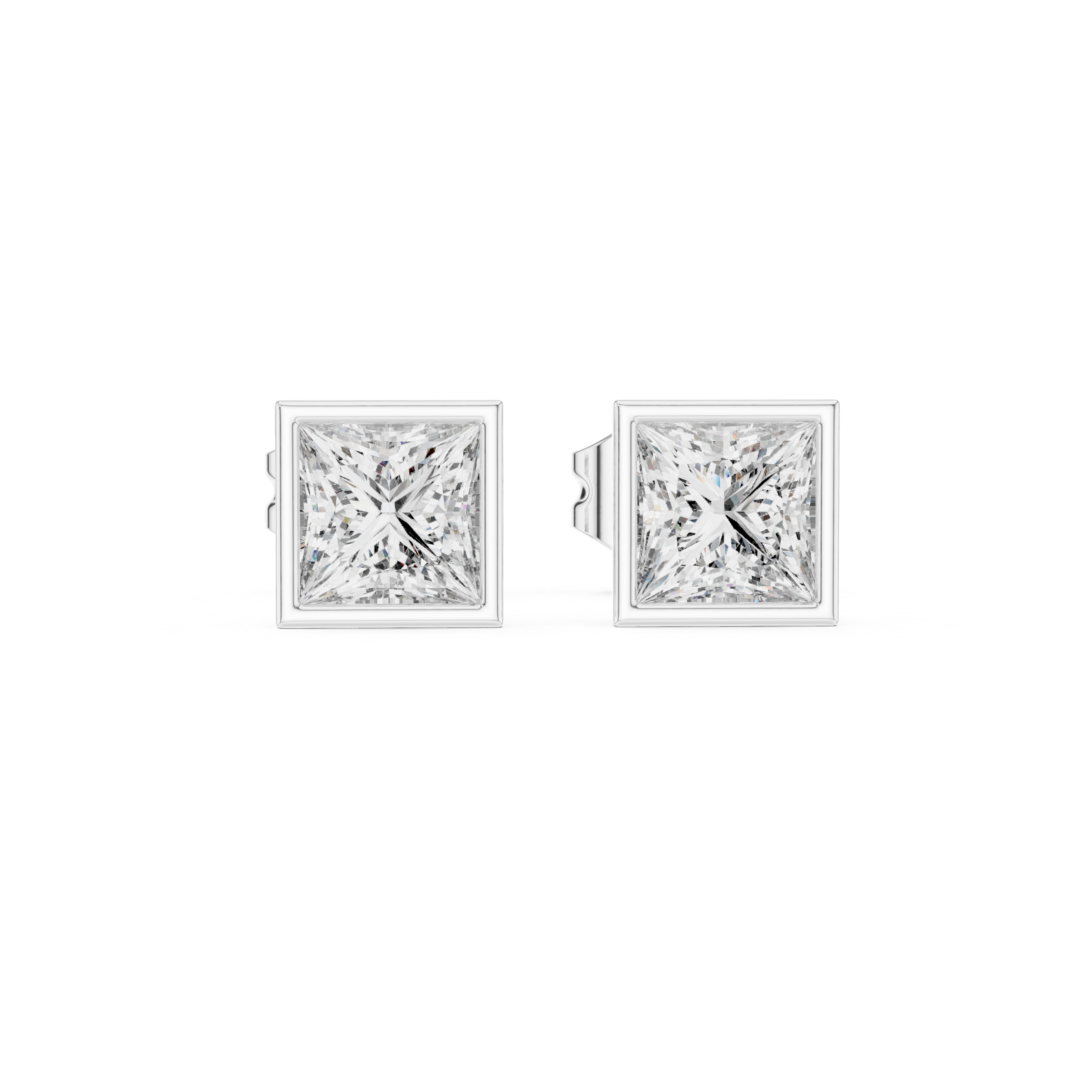Premium Square Princess Cut Diamond Earrings – Timeless Geometric Fine Jewelry