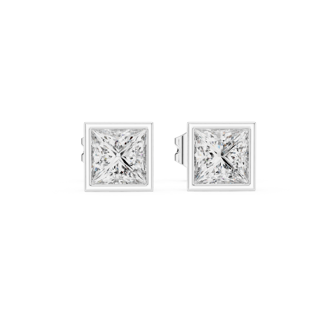 Premium Square Princess Cut Diamond Earrings – Timeless Geometric Fine Jewelry