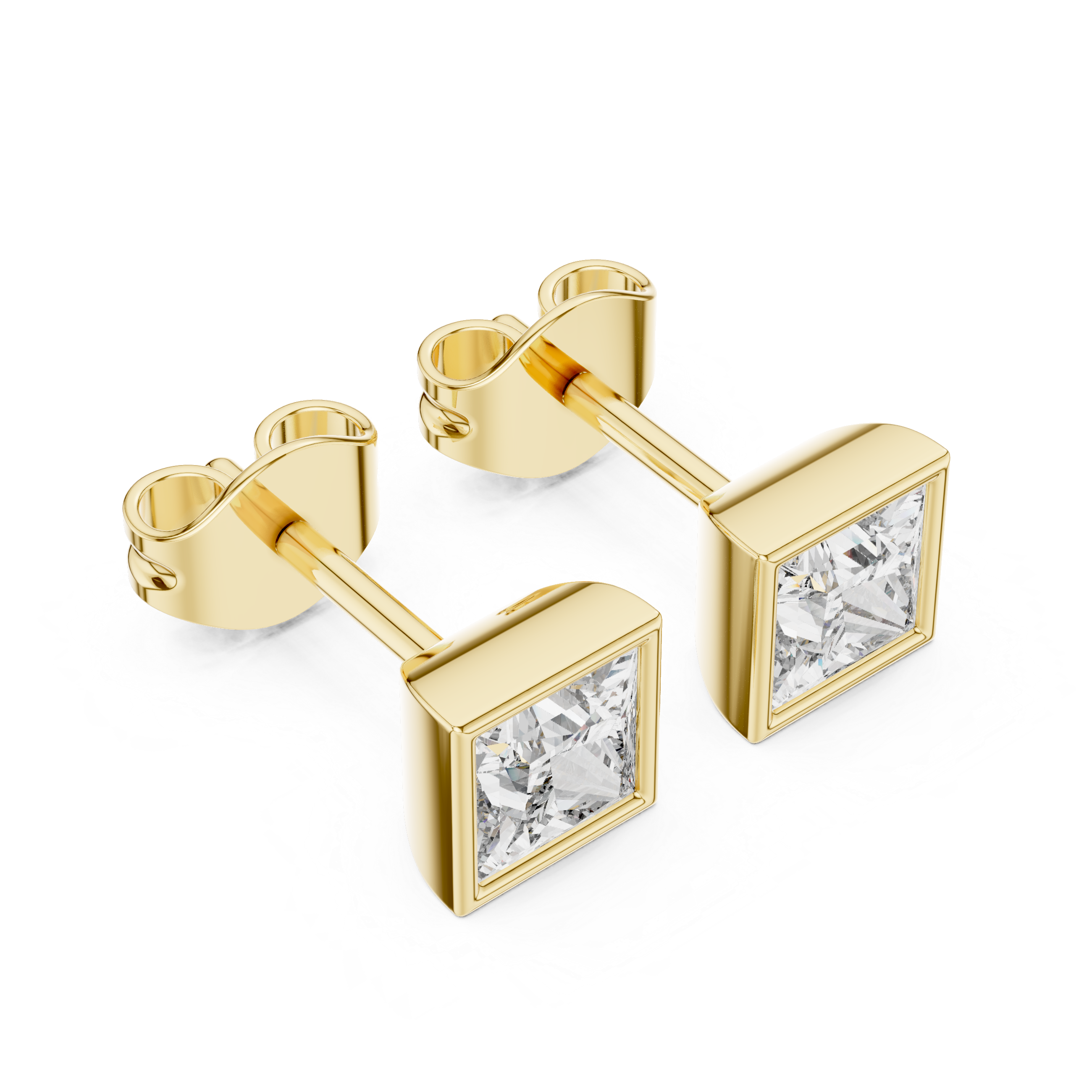 Premium Square Princess Cut Diamond Earrings – Timeless Geometric Fine Jewelry