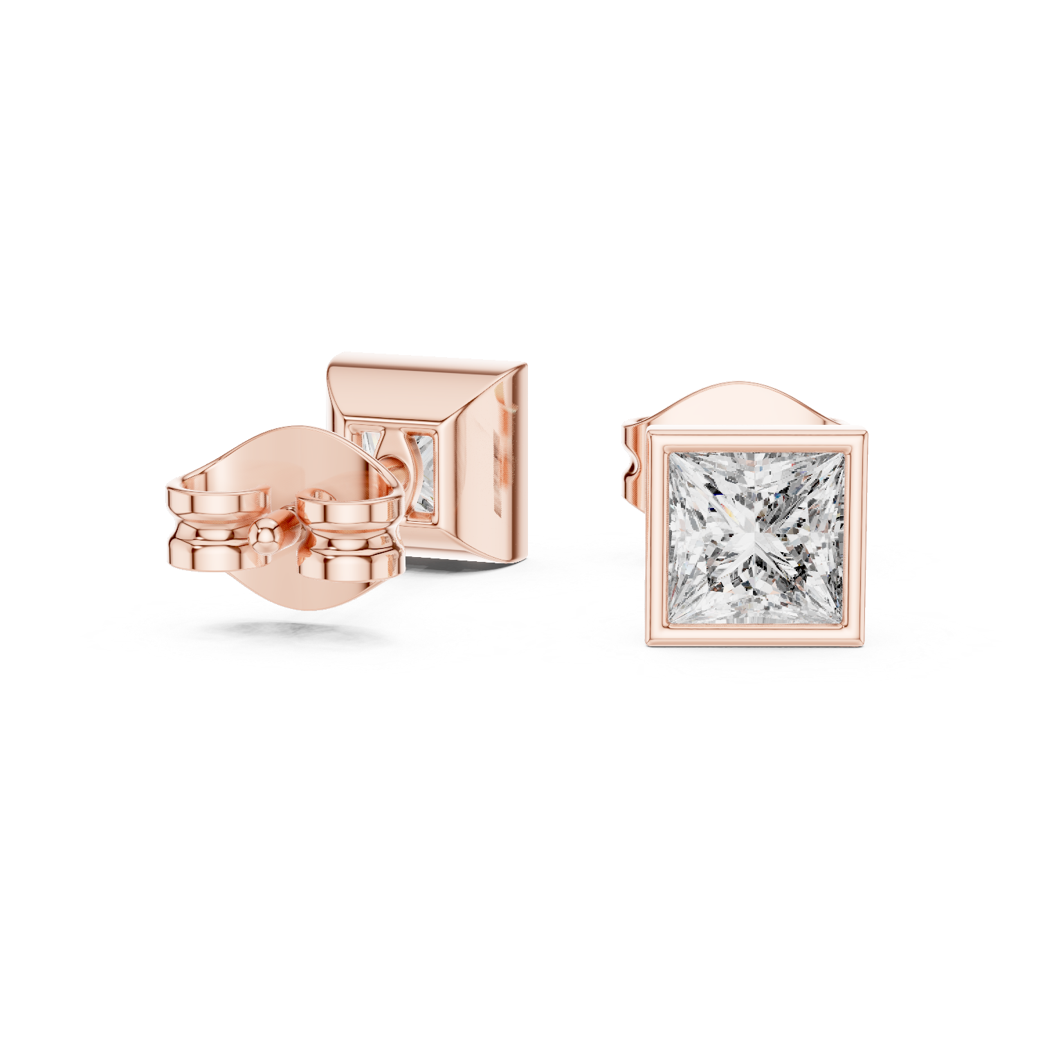 Premium Square Princess Cut Diamond Earrings – Timeless Geometric Fine Jewelry