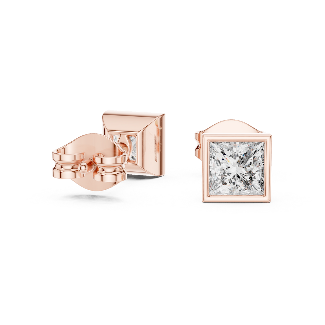 Premium Square Princess Cut Diamond Earrings – Timeless Geometric Fine Jewelry