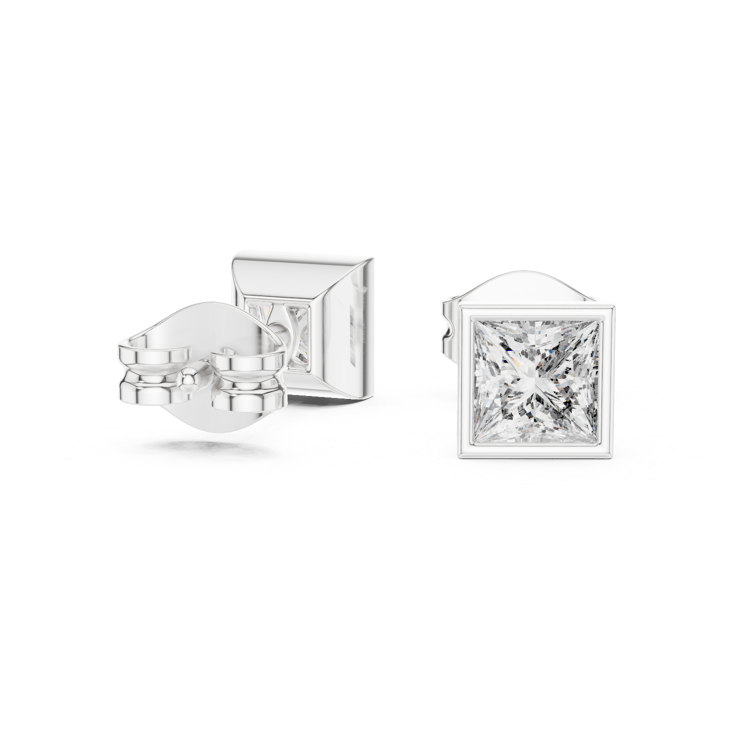 Premium Square Princess Cut Diamond Earrings – Timeless Geometric Fine Jewelry
