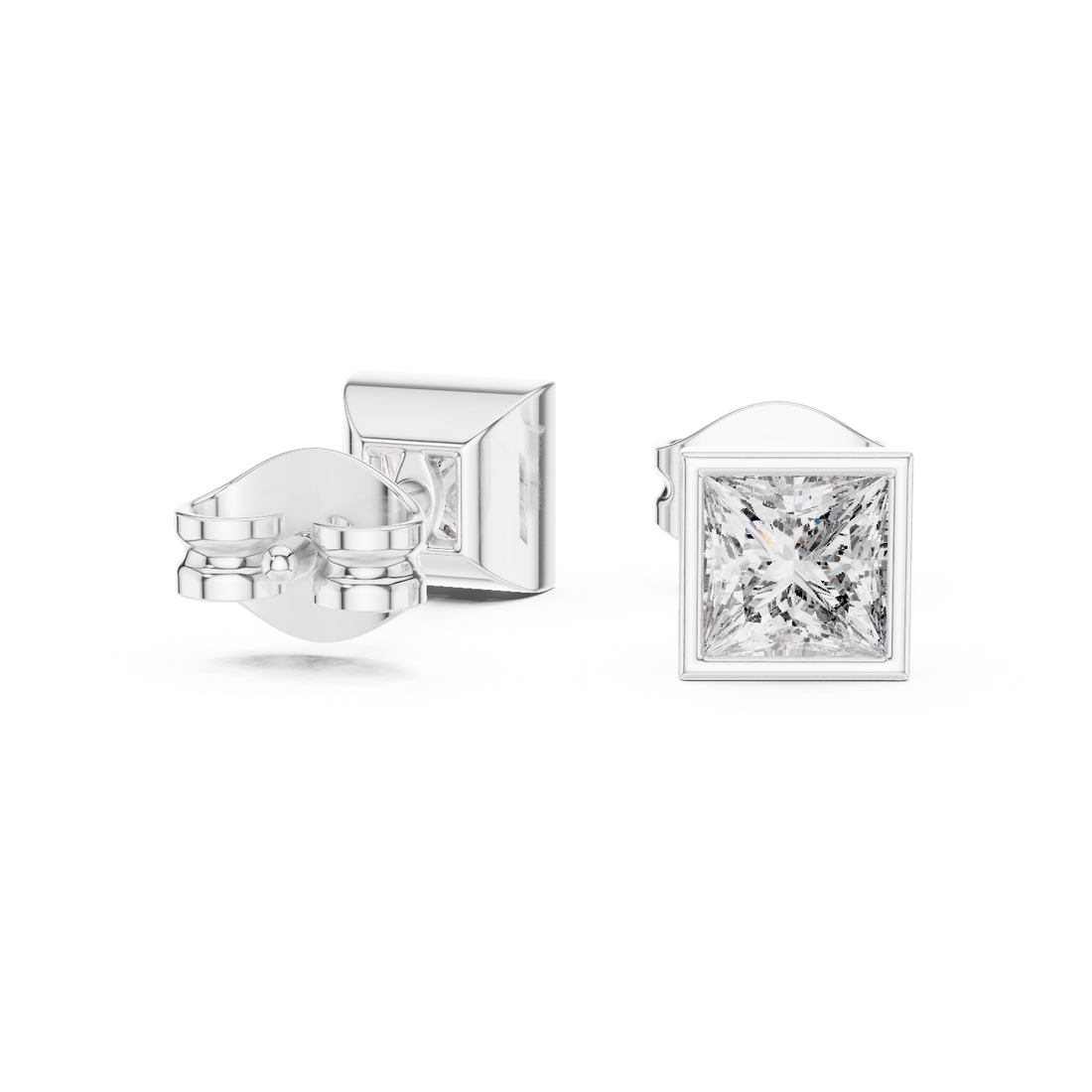 Premium Square Princess Cut Diamond Earrings – Timeless Geometric Fine Jewelry