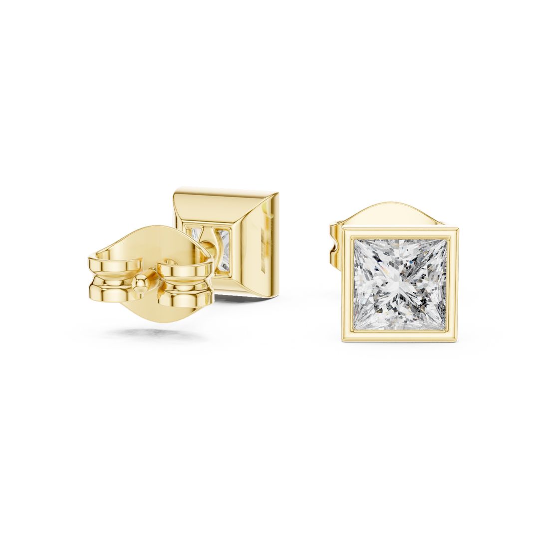 Premium Square Princess Cut Diamond Earrings – Timeless Geometric Fine Jewelry