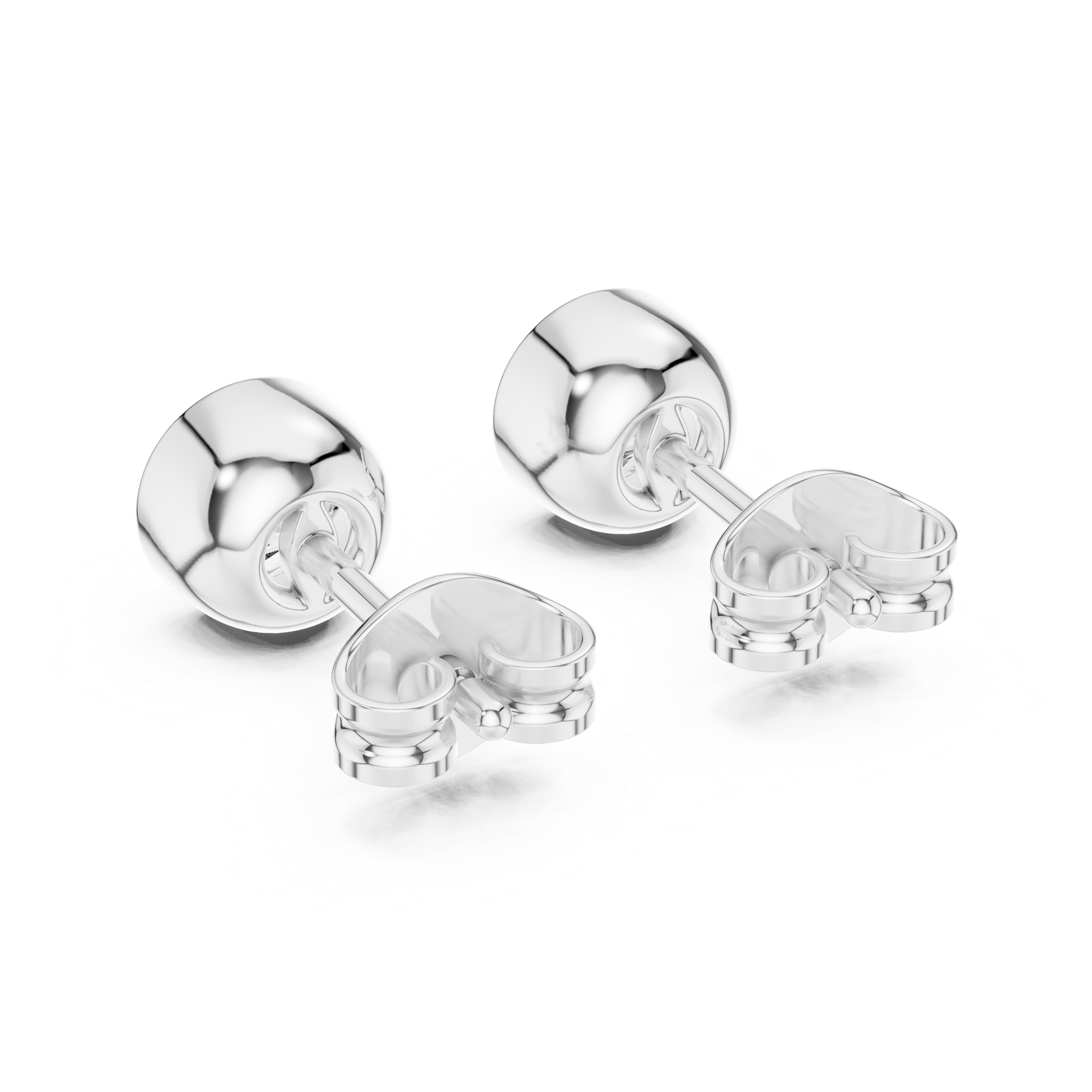 Minimalist Round Diamond Solitaire Earrings – White Gold Elegant Studs for Modern Women