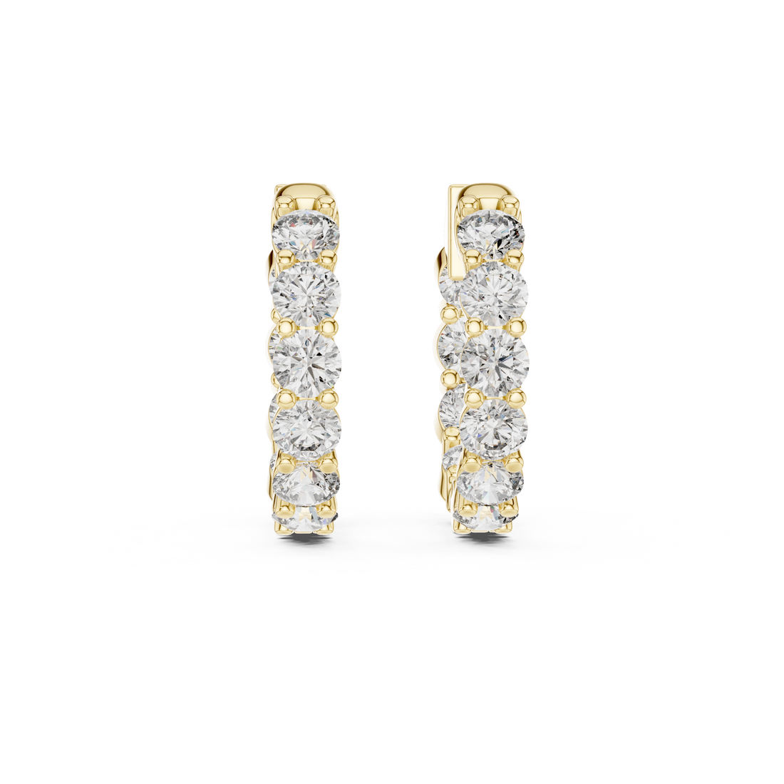 Premium Round Diamond Hoop Earrings in White Gold – Sophisticated Everyday Fine Jewelry Essential