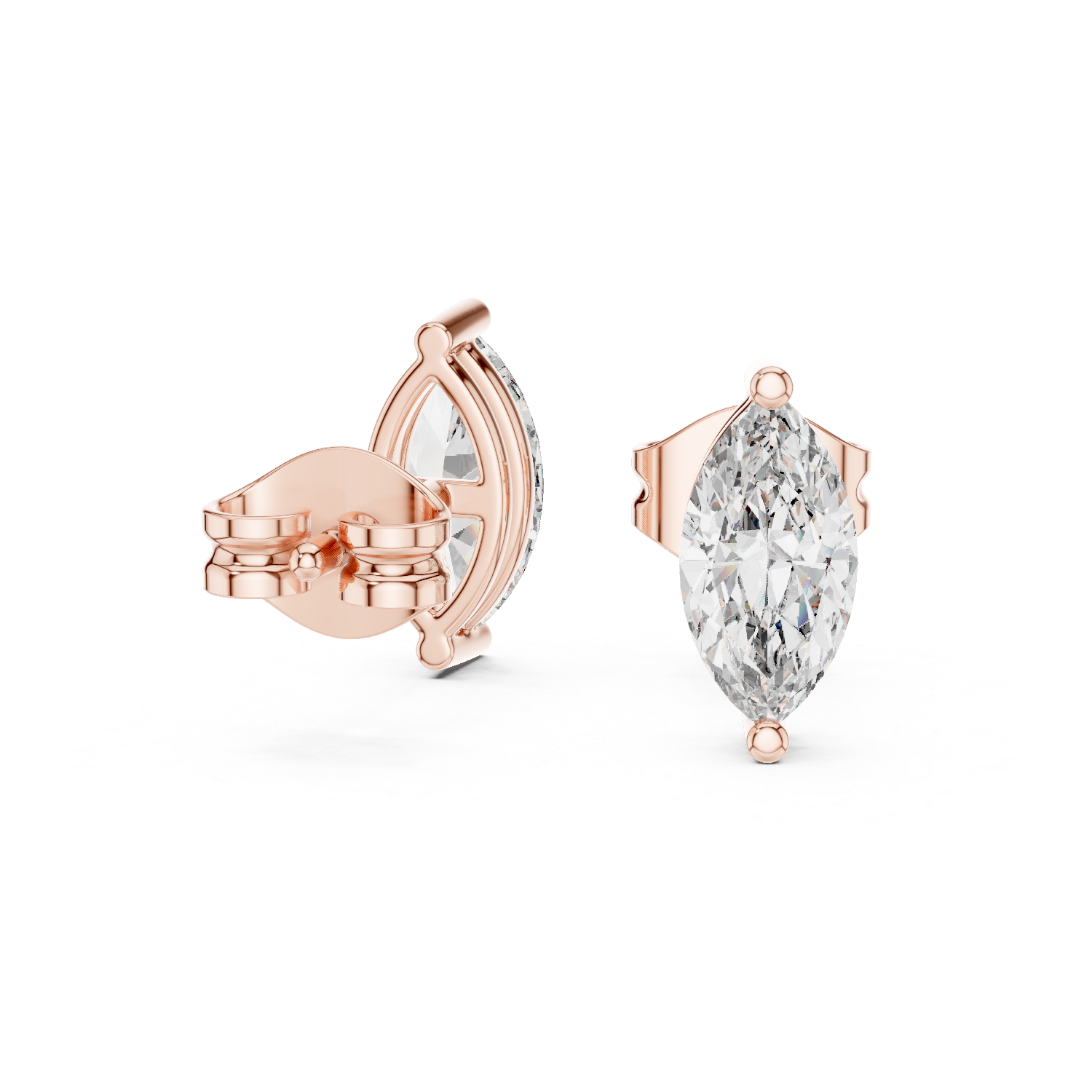 Marquise Diamond Daily Wear Stud Earrings For Women's