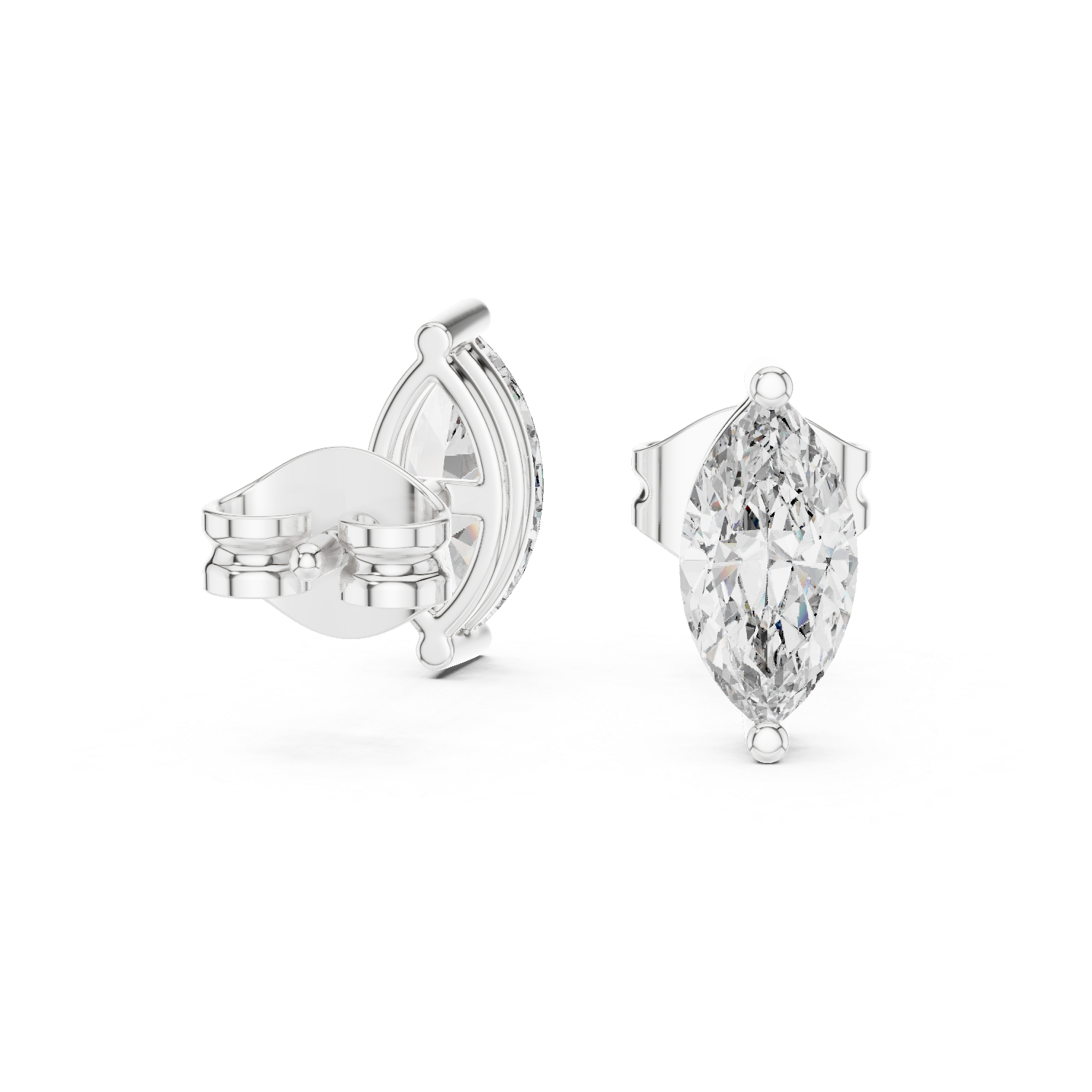 Marquise Diamond Daily Wear Stud Earrings For Women's