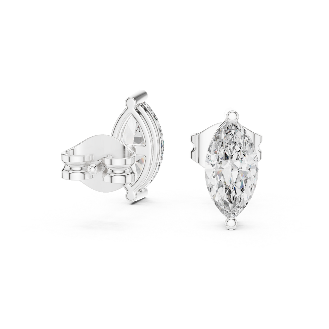 Marquise Diamond Daily Wear Stud Earrings For Women's