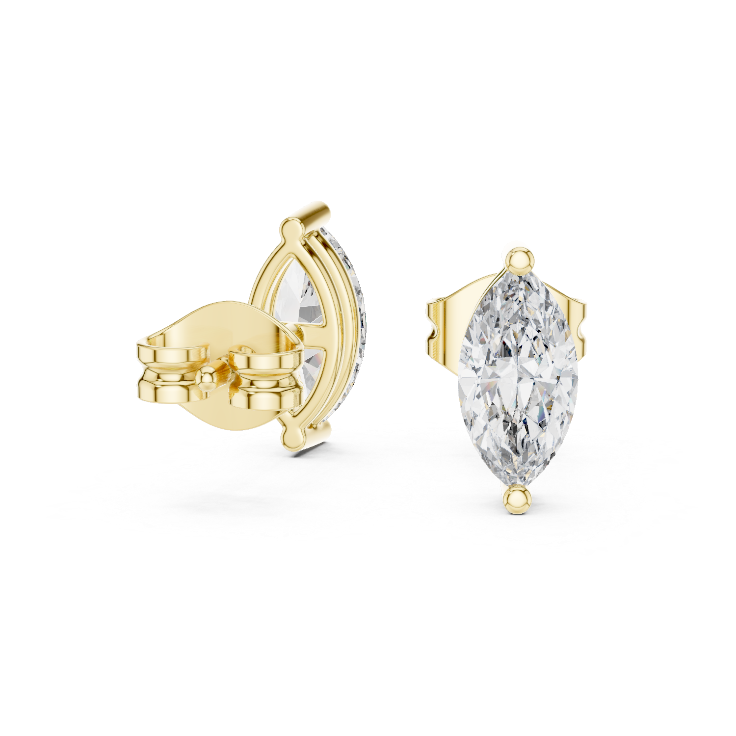 Marquise Diamond Daily Wear Stud Earrings For Women's
