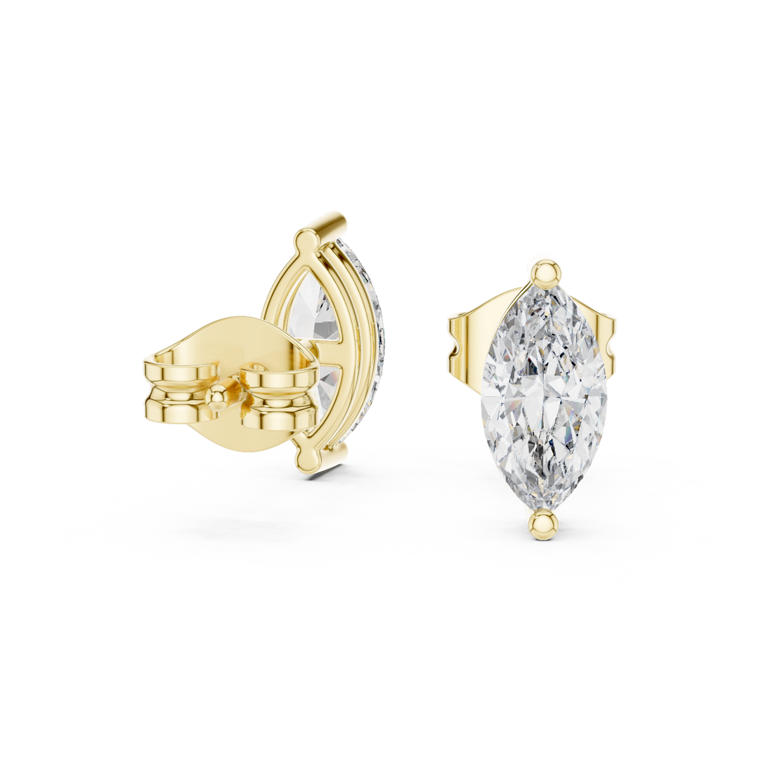 Marquise Diamond Daily Wear Stud Earrings For Women's