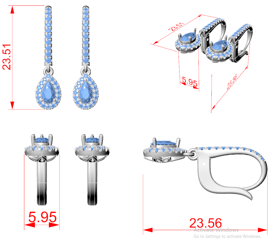 Classic Diamond Halo Teardrop Dangle Earrings in White Gold – Timeless Elegant Party Wear Design