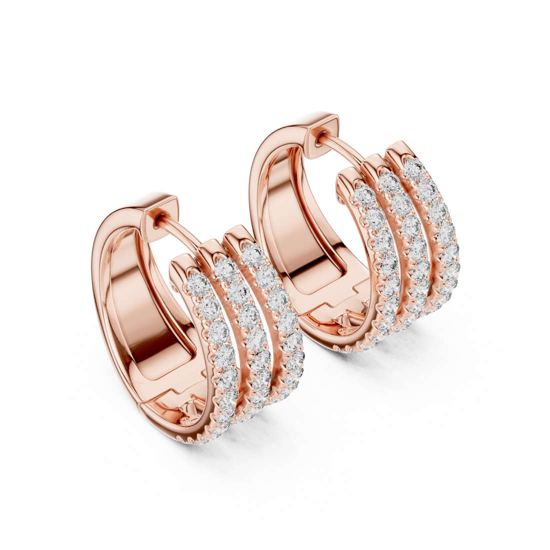 Premium Round Diamond Hoop Earrings in White Gold – Sophisticated Everyday Fine Jewelry Essential (Copy)