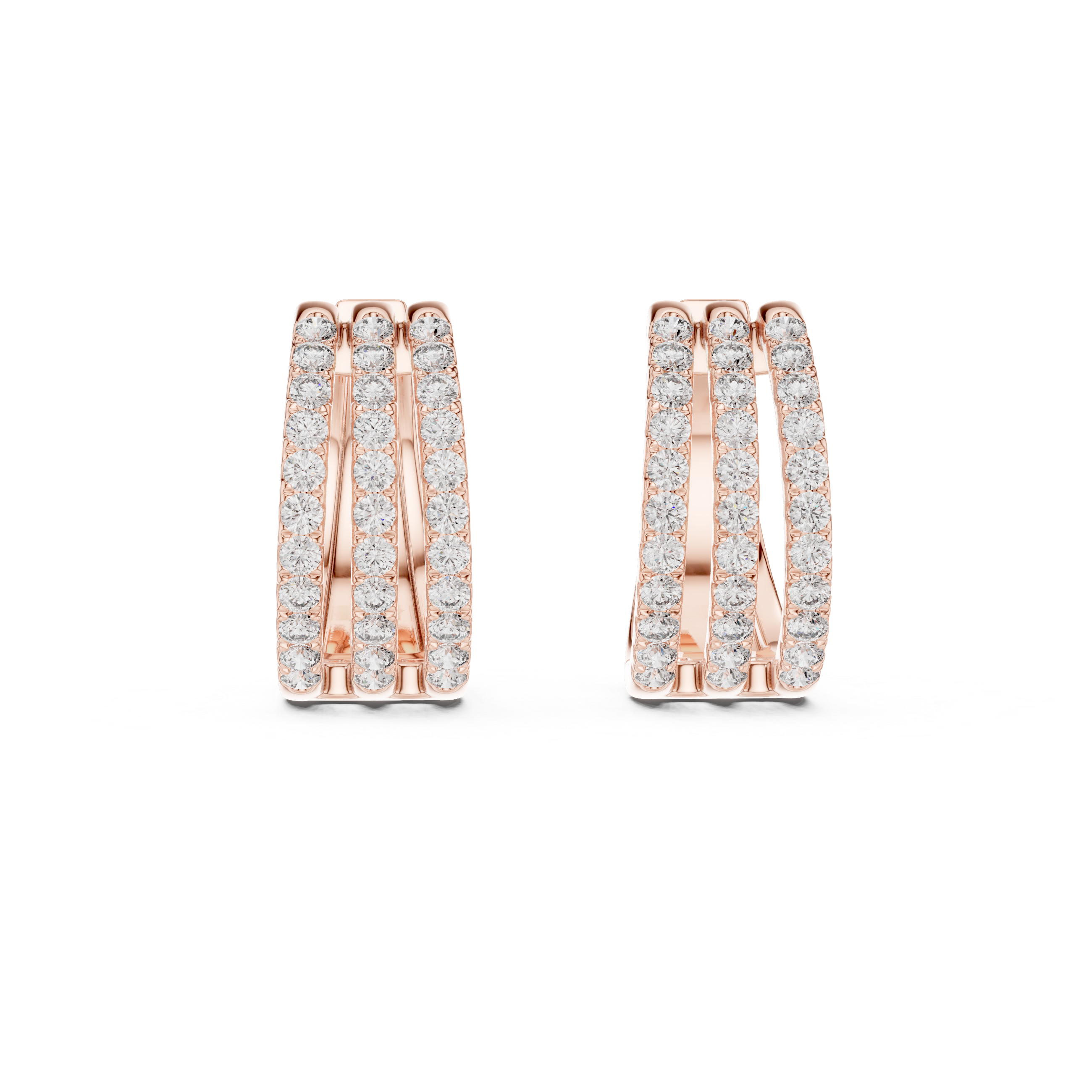 Premium Round Diamond Hoop Earrings in White Gold – Sophisticated Everyday Fine Jewelry Essential (Copy)