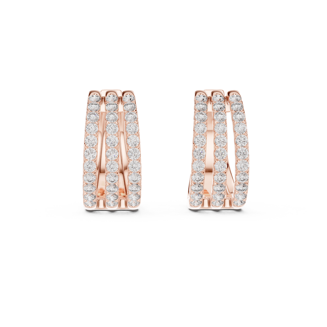 Premium Round Diamond Hoop Earrings in White Gold – Sophisticated Everyday Fine Jewelry Essential (Copy)