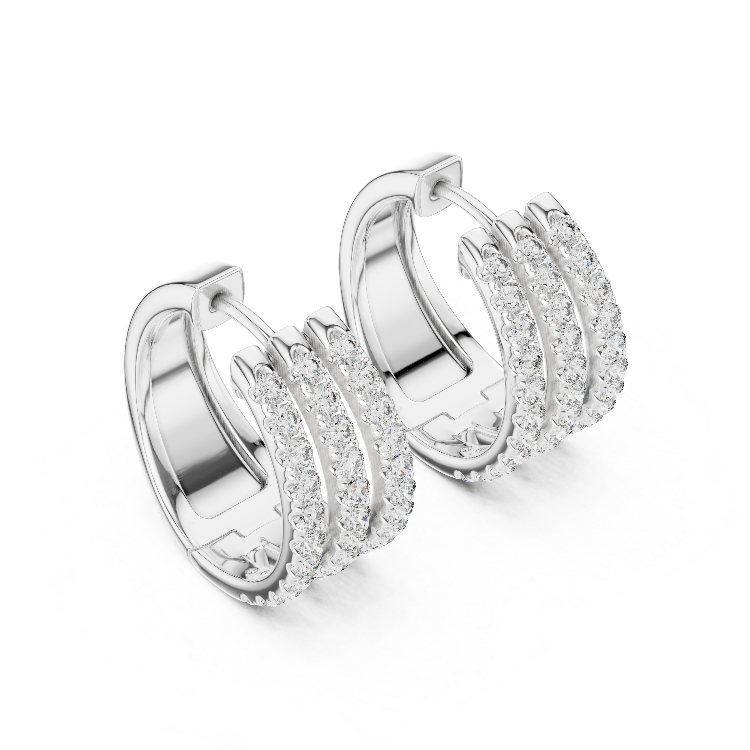 Premium Round Diamond Hoop Earrings in White Gold – Sophisticated Everyday Fine Jewelry Essential (Copy)