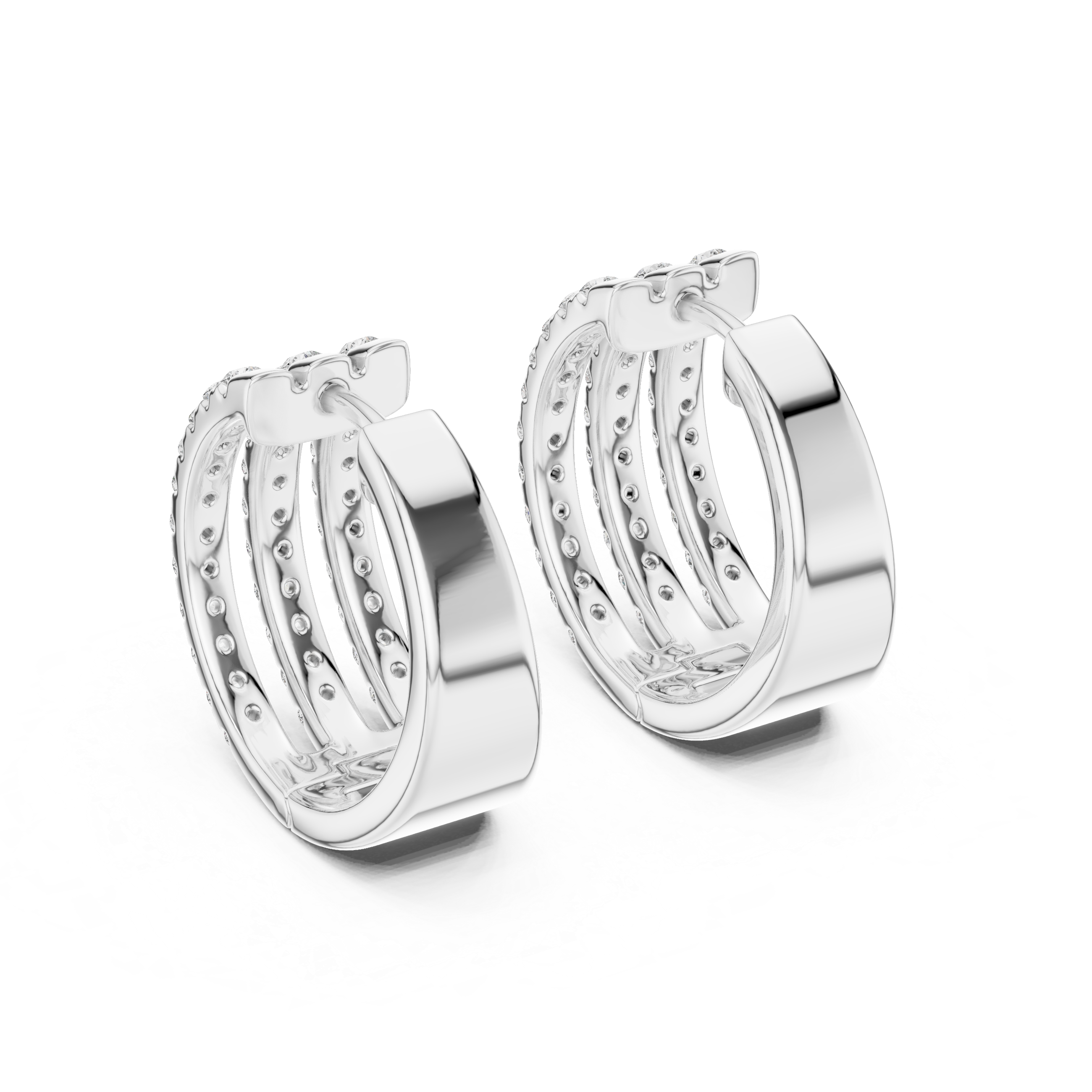 Premium Round Diamond Hoop Earrings in White Gold – Sophisticated Everyday Fine Jewelry Essential (Copy)