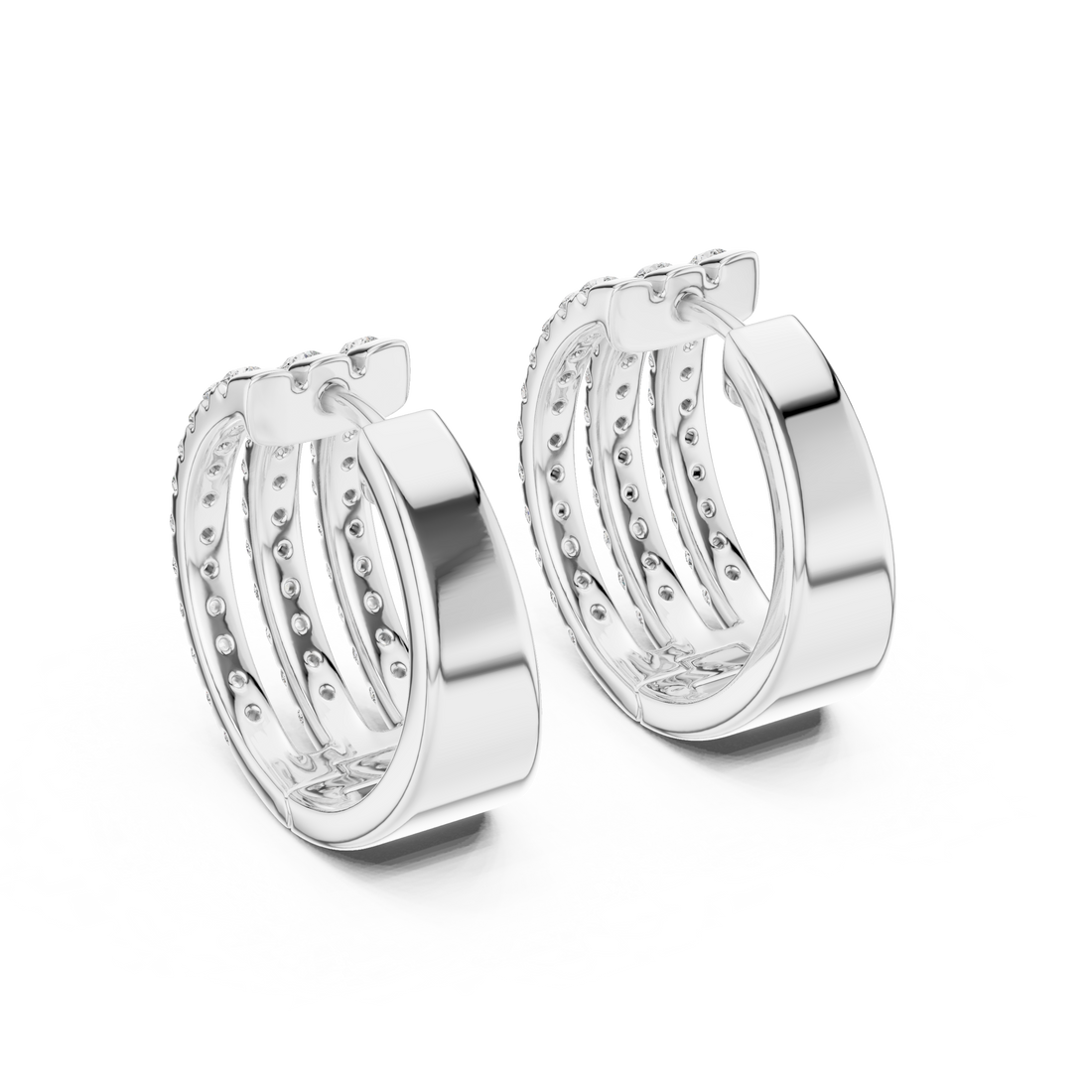 Premium Round Diamond Hoop Earrings in White Gold – Sophisticated Everyday Fine Jewelry Essential (Copy)