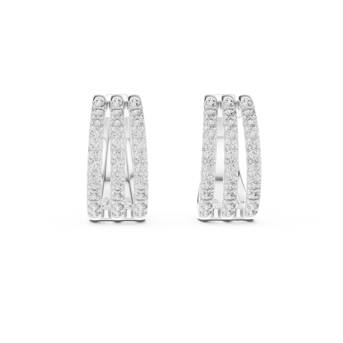 Premium Round Diamond Hoop Earrings in White Gold – Sophisticated Everyday Fine Jewelry Essential (Copy)