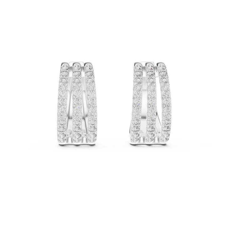 Premium Round Diamond Hoop Earrings in White Gold – Sophisticated Everyday Fine Jewelry Essential (Copy)