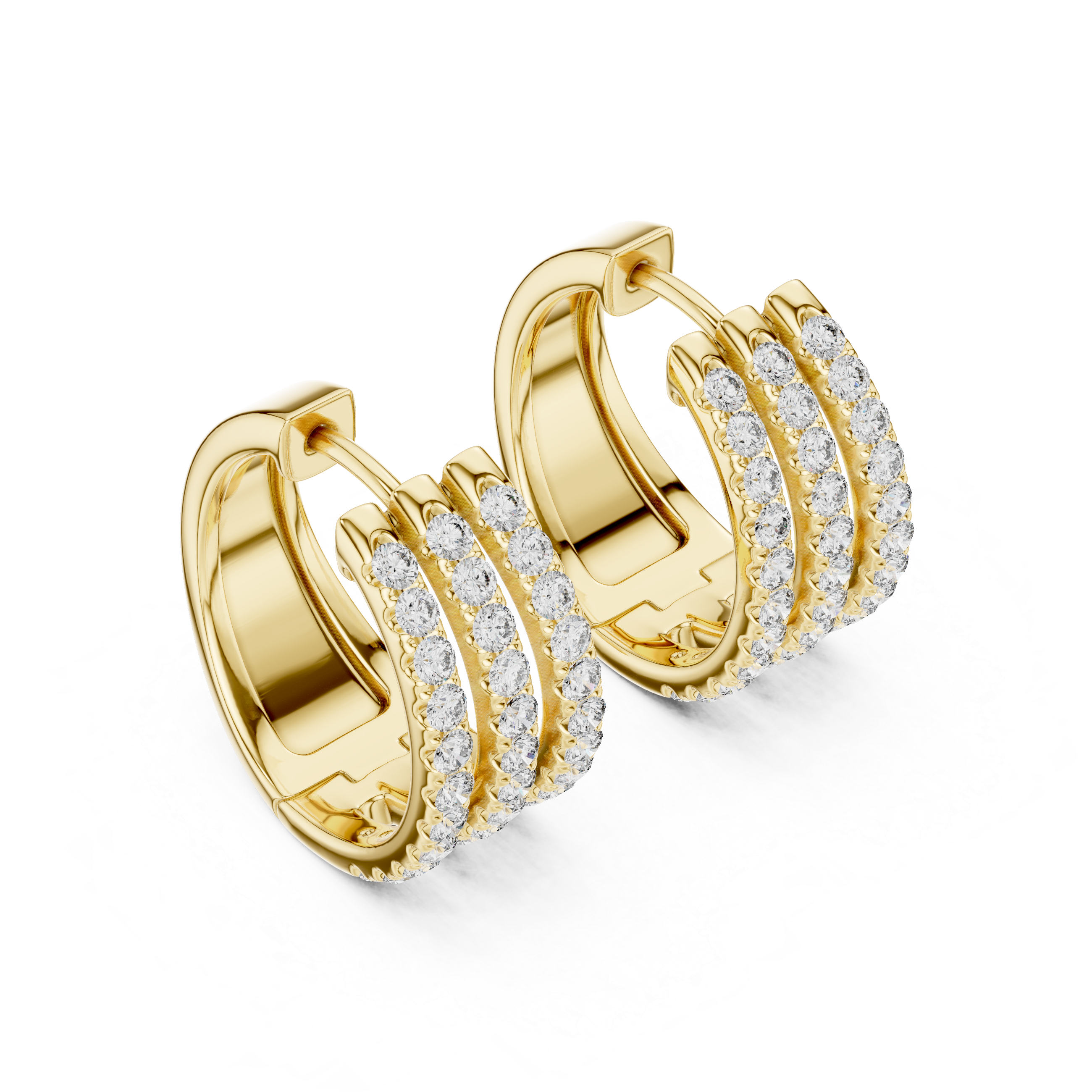 Premium Round Diamond Hoop Earrings in White Gold – Sophisticated Everyday Fine Jewelry Essential (Copy)