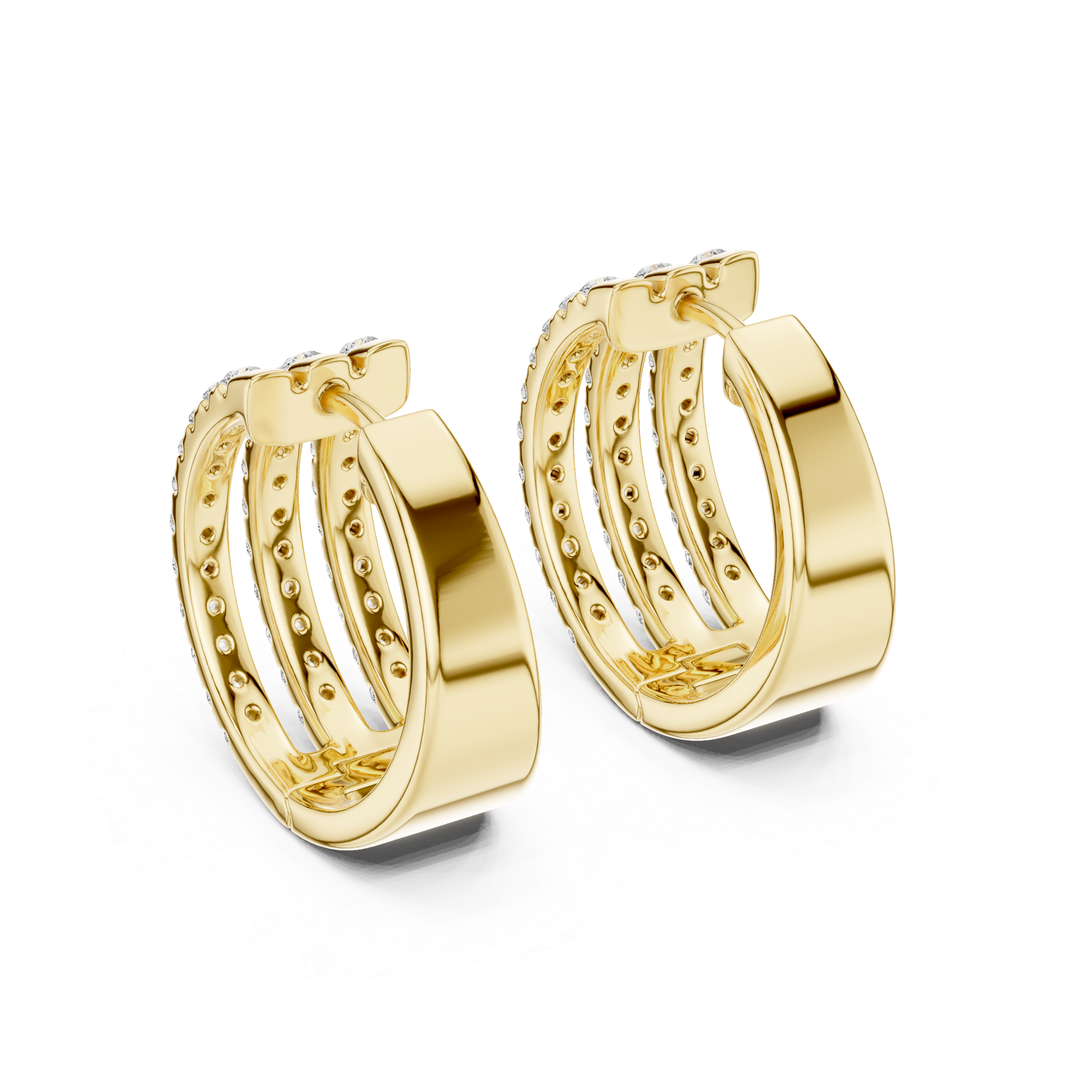 Premium Round Diamond Hoop Earrings in White Gold – Sophisticated Everyday Fine Jewelry Essential (Copy)