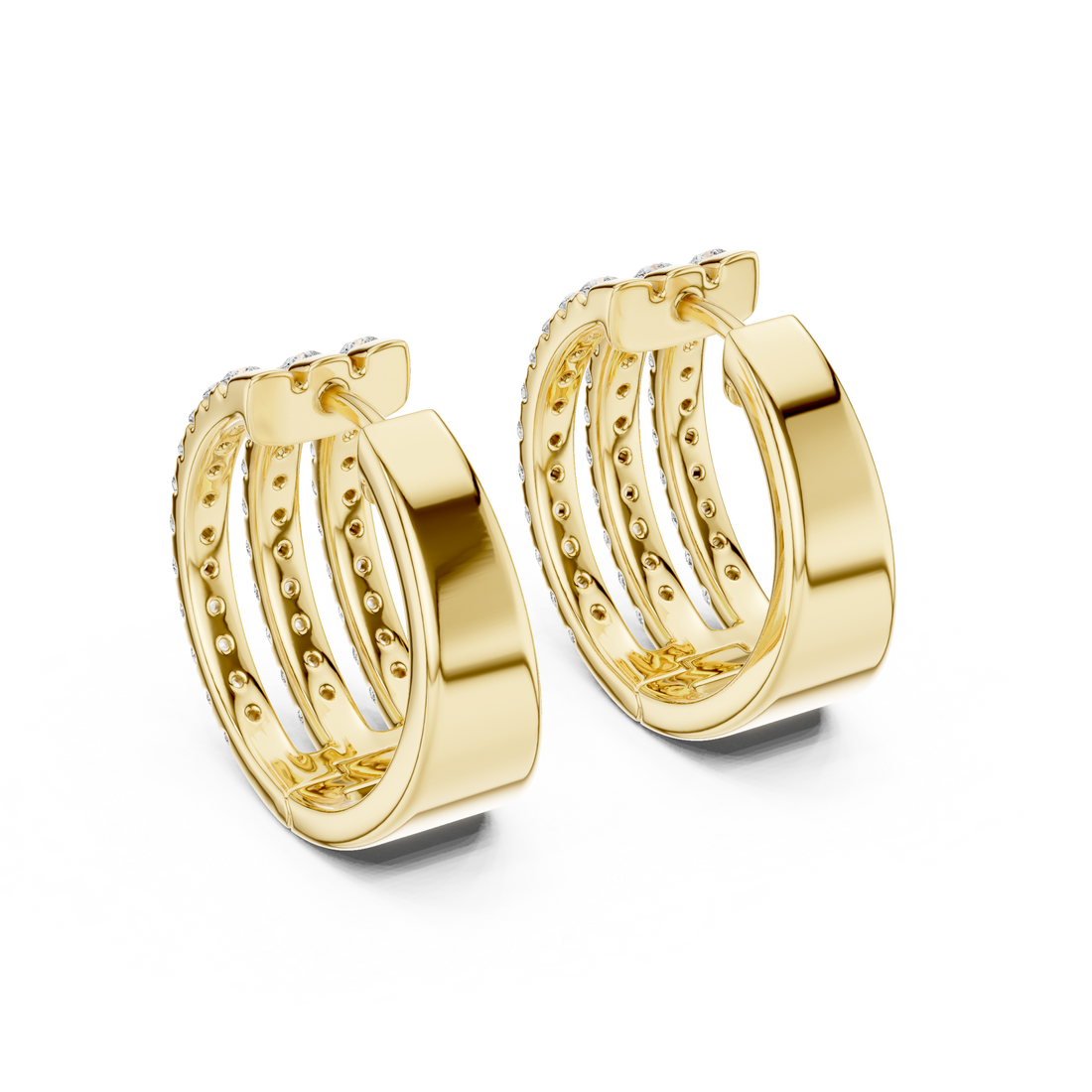 Premium Round Diamond Hoop Earrings in White Gold – Sophisticated Everyday Fine Jewelry Essential (Copy)