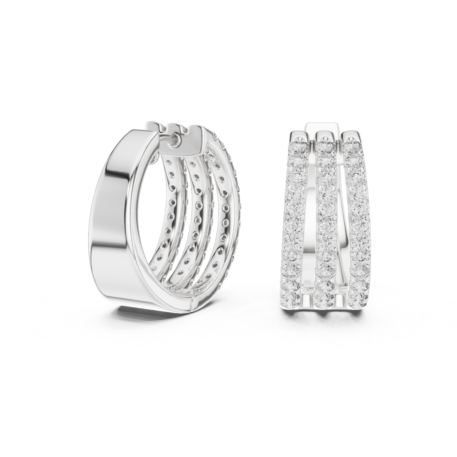 Premium Round Diamond Hoop Earrings in White Gold – Sophisticated Everyday Fine Jewelry Essential (Copy)