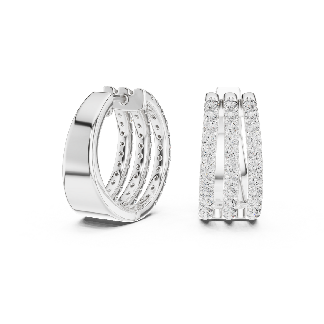 Premium Round Diamond Hoop Earrings in White Gold – Sophisticated Everyday Fine Jewelry Essential (Copy)