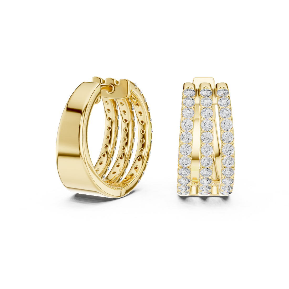 Premium Round Diamond Hoop Earrings in White Gold – Sophisticated Everyday Fine Jewelry Essential (Copy)