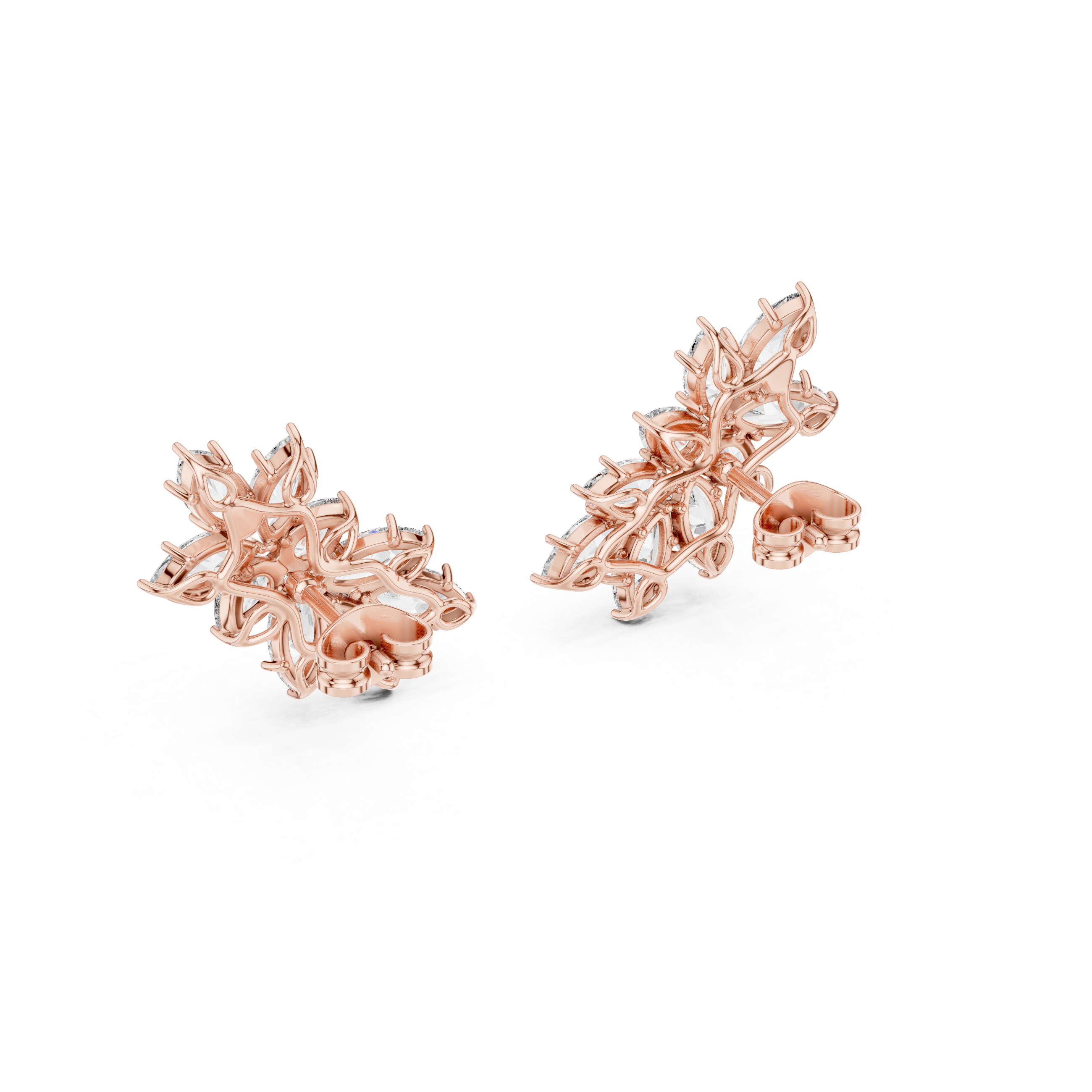 Nature-Inspired Cluster Drop Earrings For Wedding &  Engagement