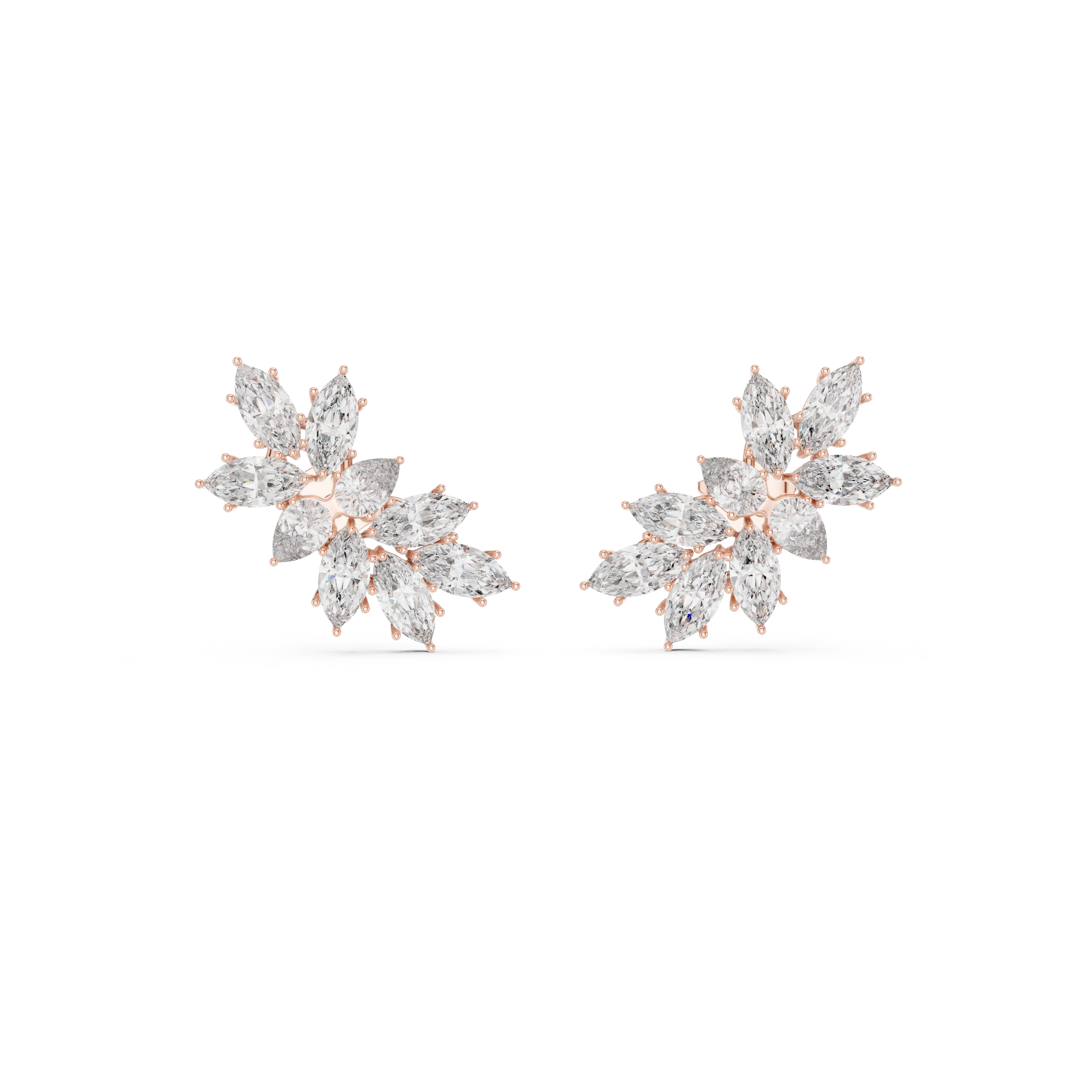 Nature-Inspired Cluster Drop Earrings For Wedding &  Engagement