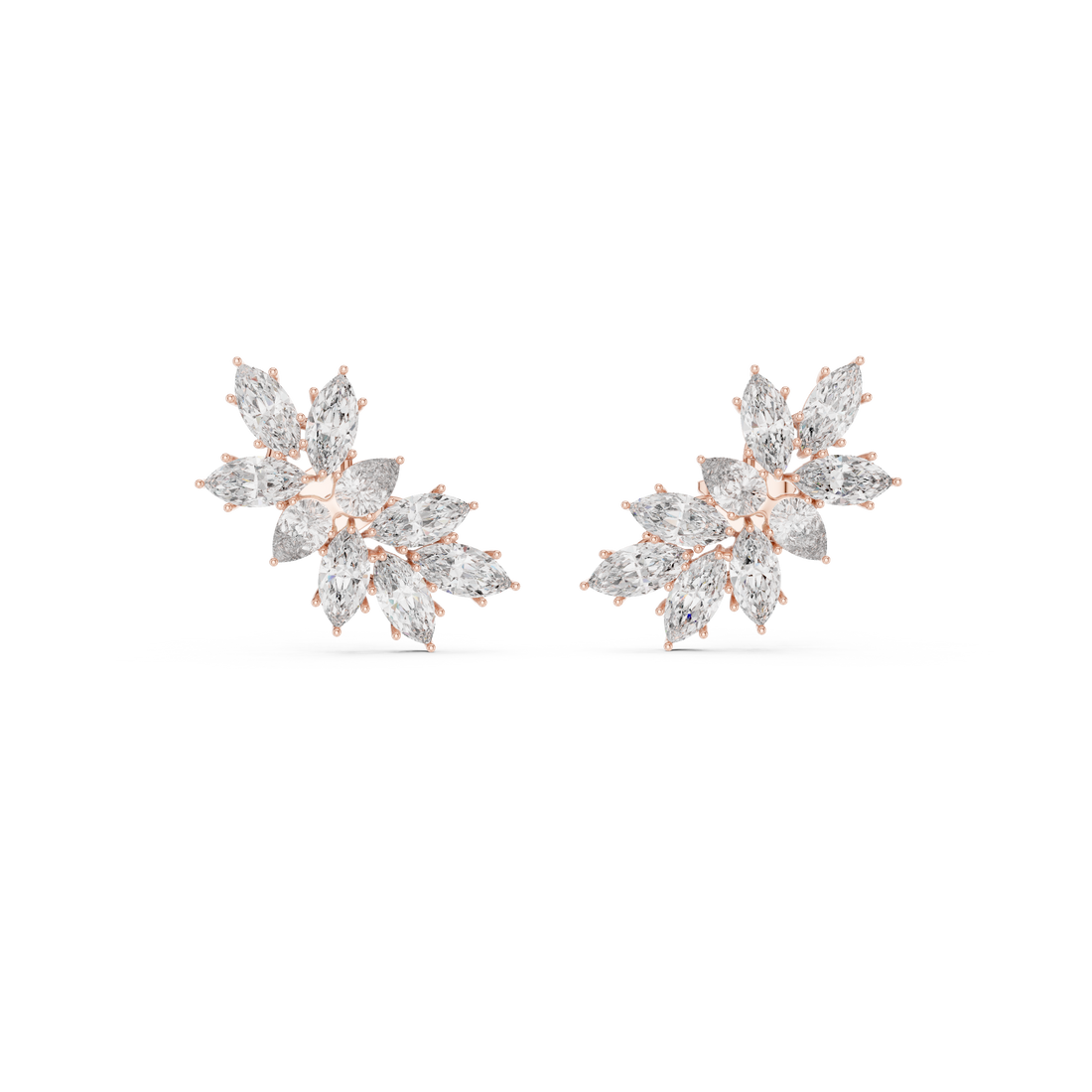 Nature-Inspired Cluster Drop Earrings For Wedding &  Engagement