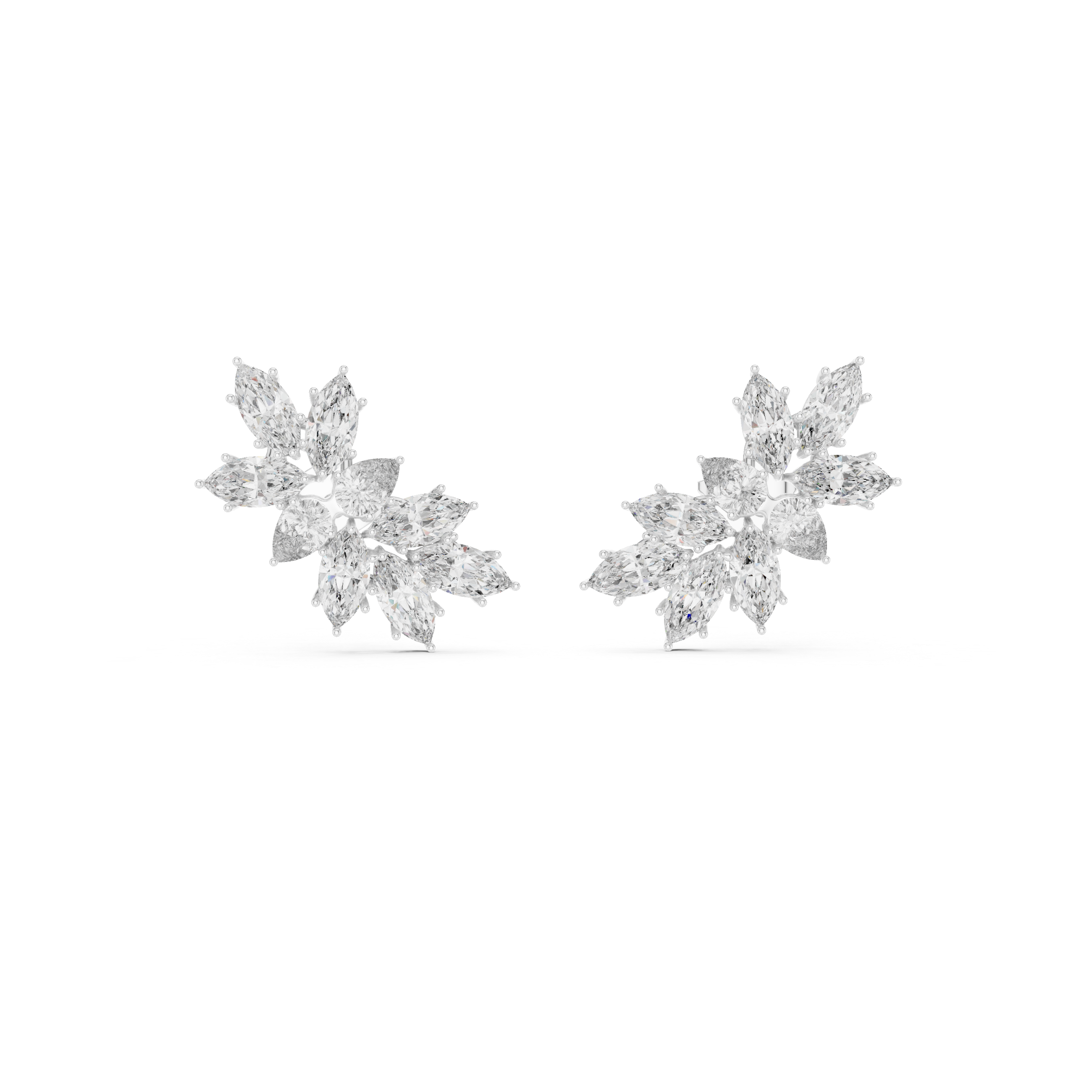 Nature-Inspired Cluster Drop Earrings For Wedding &  Engagement