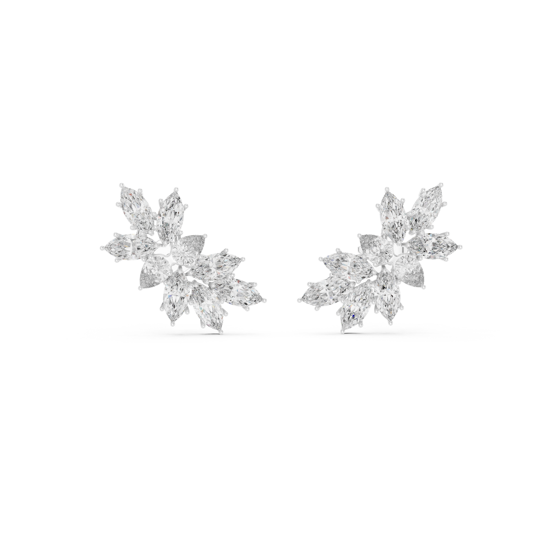 Nature-Inspired Cluster Drop Earrings For Wedding &  Engagement