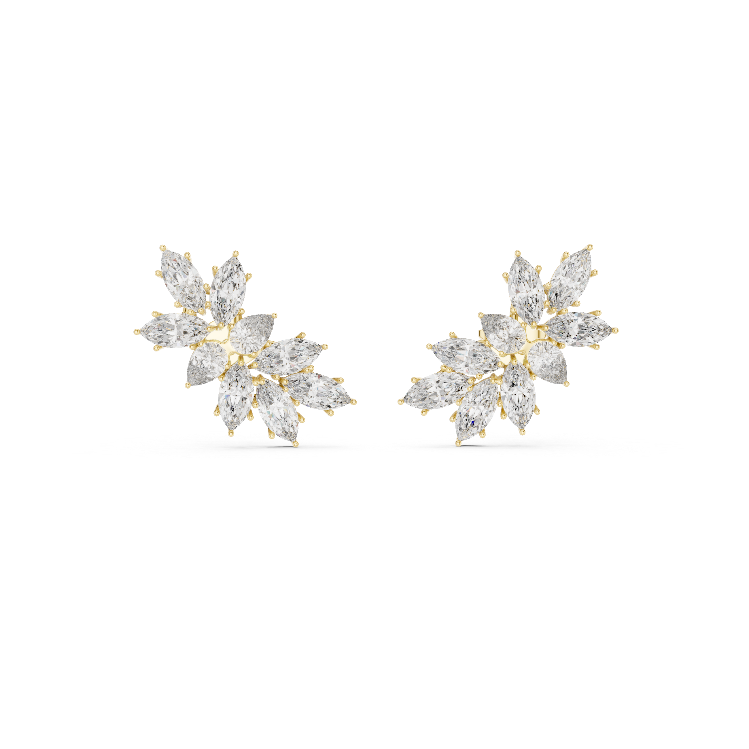 Nature-Inspired Cluster Drop Earrings For Wedding &  Engagement