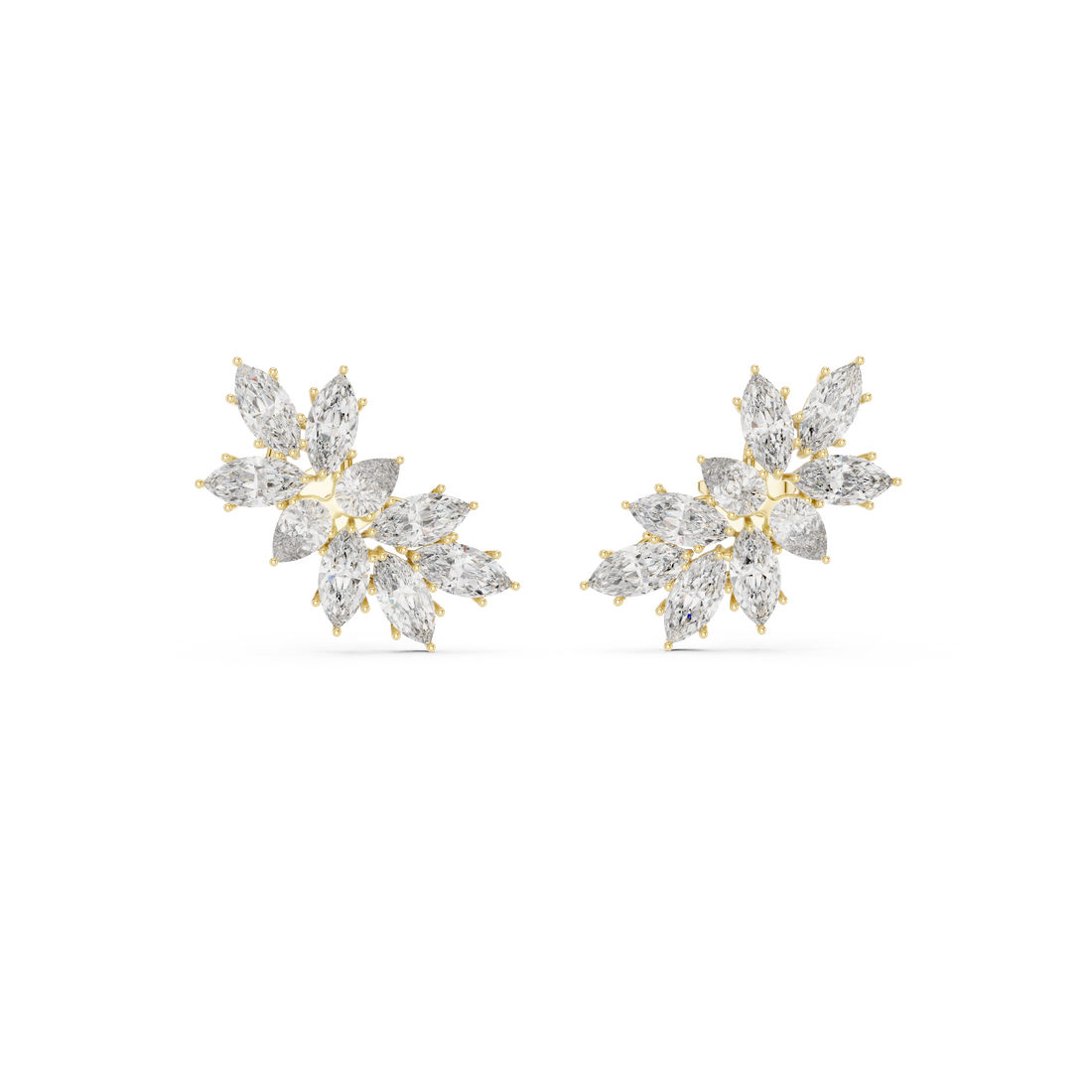 Nature-Inspired Cluster Drop Earrings For Wedding &  Engagement