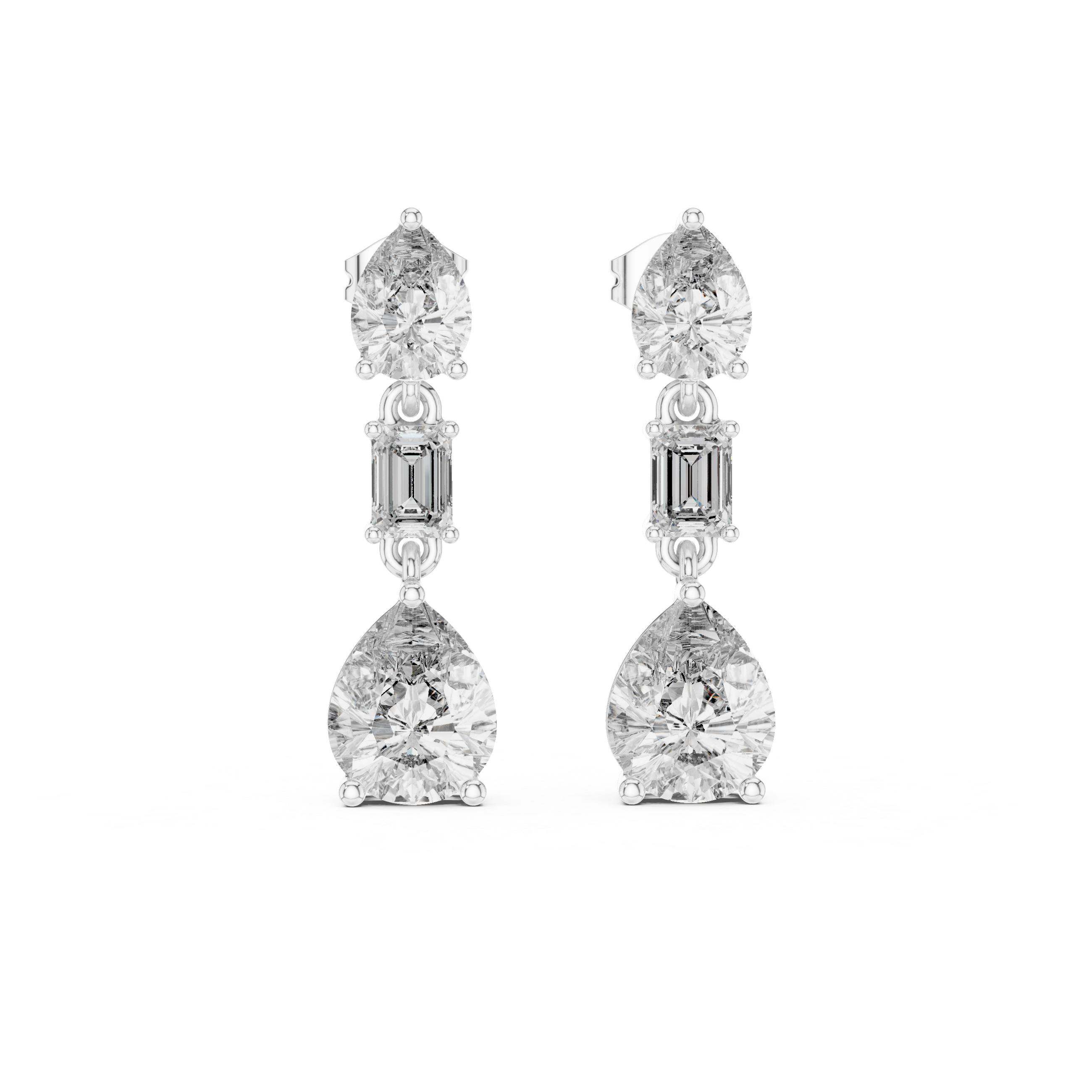Luxury Bridal Diamond Teardrop Earrings – Rose Gold Design Elegant Wedding Jewelry Gift