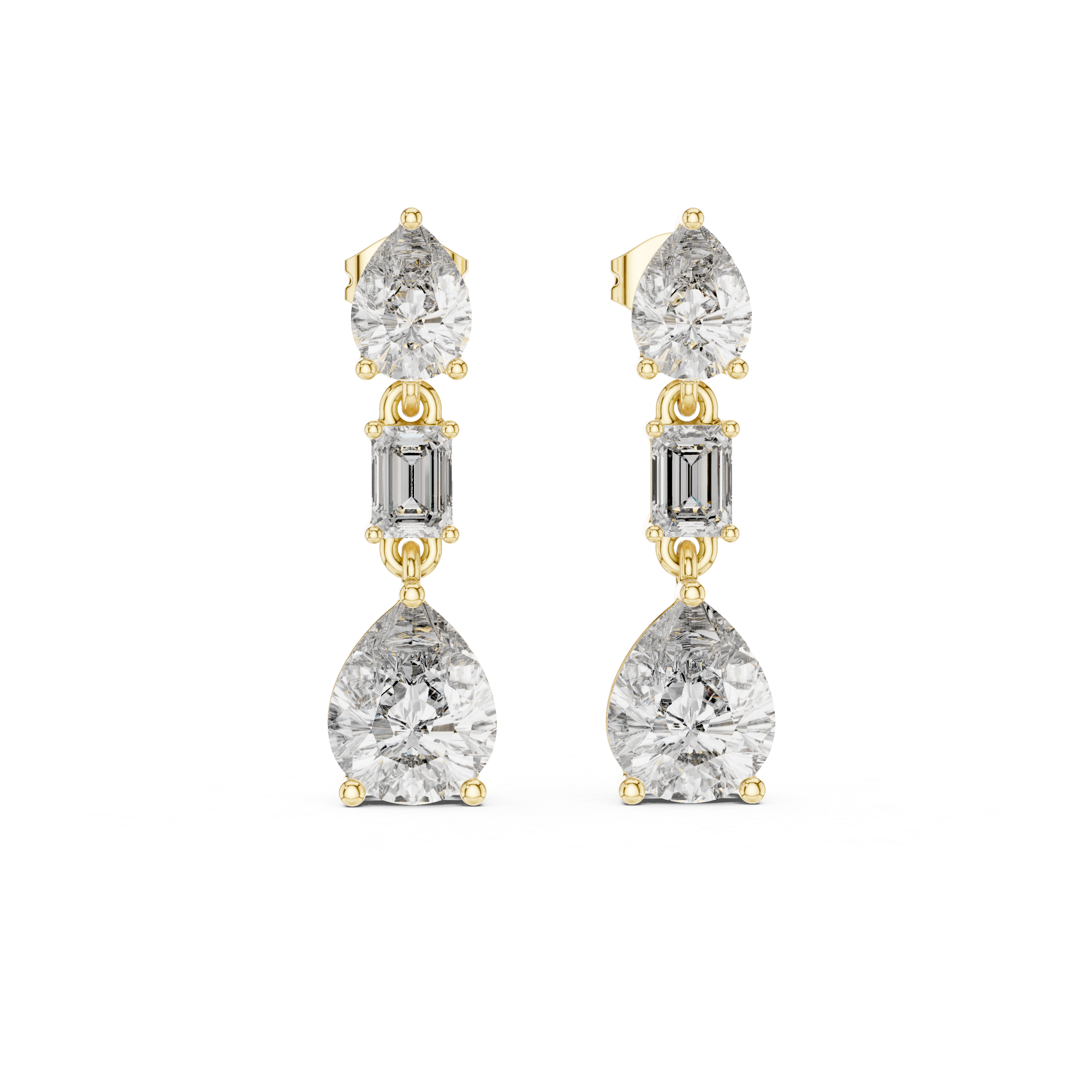 Luxury Bridal Diamond Teardrop Earrings – Rose Gold Design Elegant Wedding Jewelry Gift